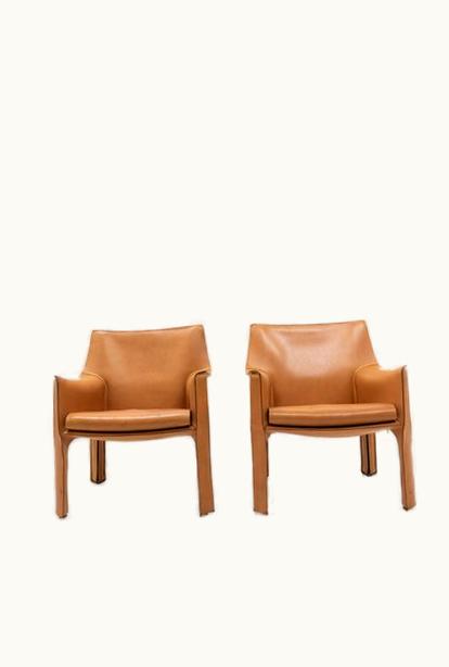 Mario Bellini Mario Bellini Italian Design: Cab 414 Armchairs By Mario Bellini For Cassina, Set Of 2