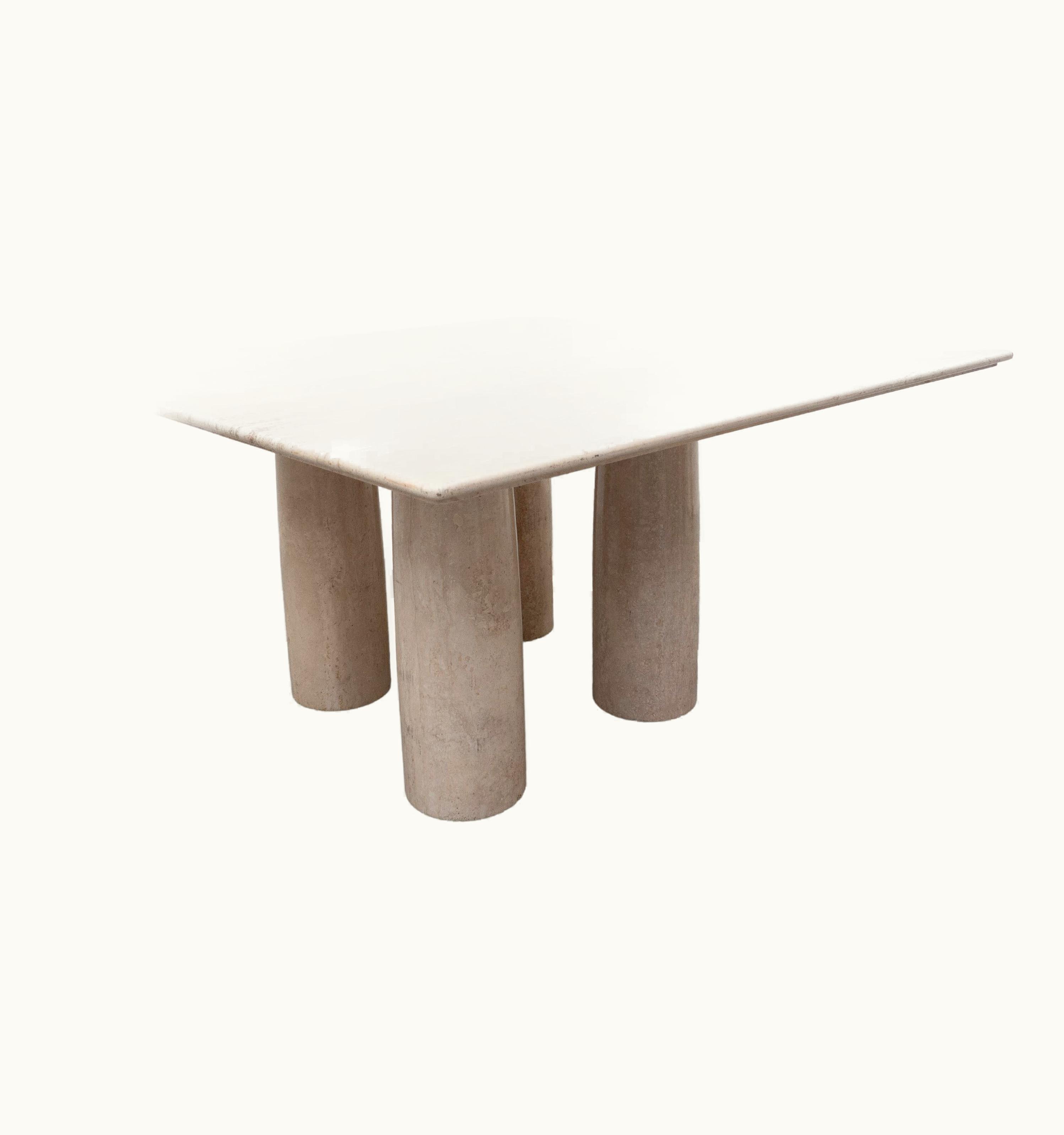Mario Bellini Mario Bellini Travertine Dining Table Il Colonnato By Mario Bellini For Cassina, 1970s