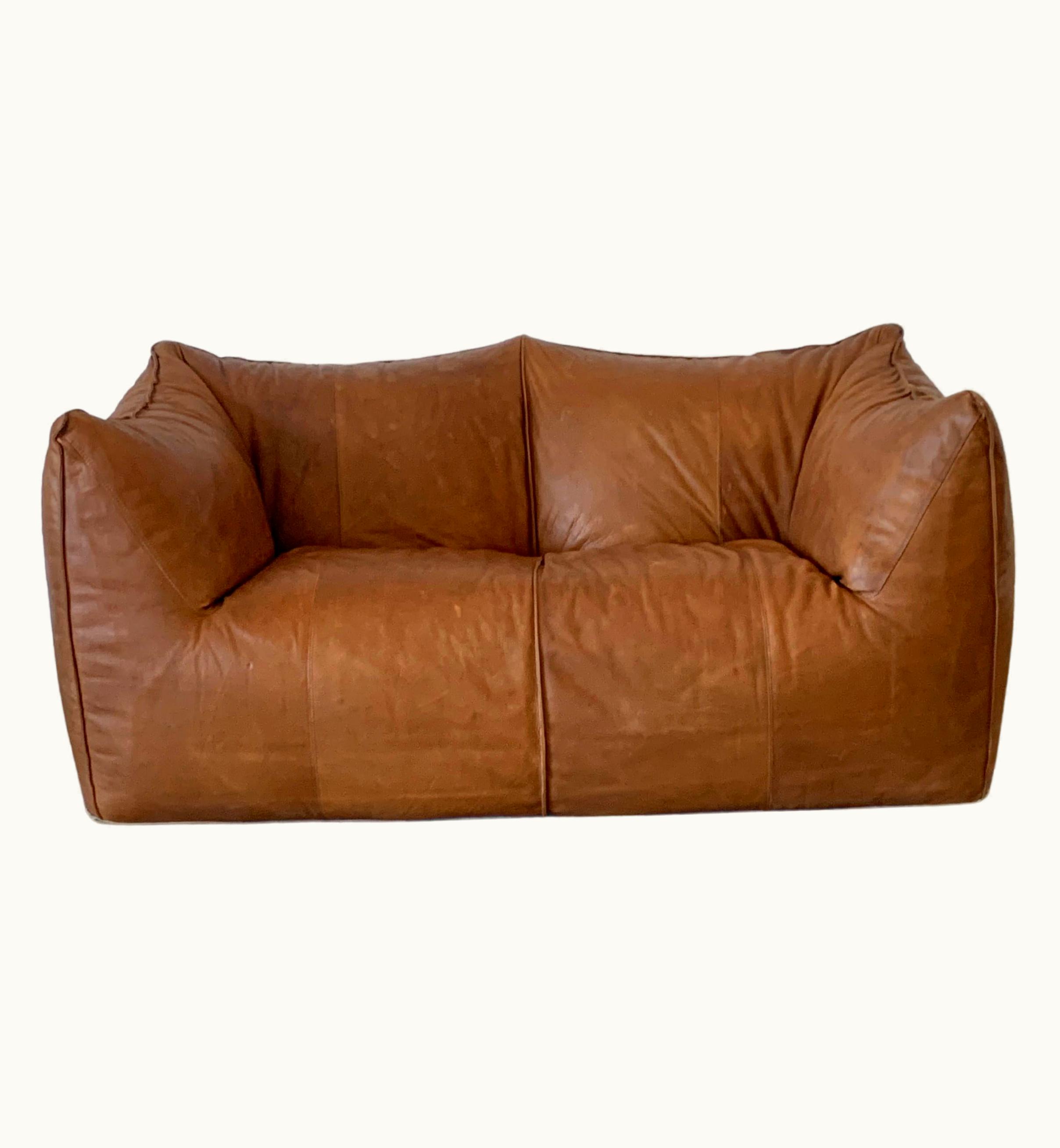 Mario Bellini Mario Bellini Italian Leather Sofa By Mario Bellini Le Bambole For B&B Italia 1970s