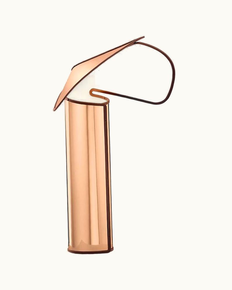 Mario Bellini Mario Bellini Flos Chiara LED Table Lamp In Pink Gold With Red Edge By Mario Bellini