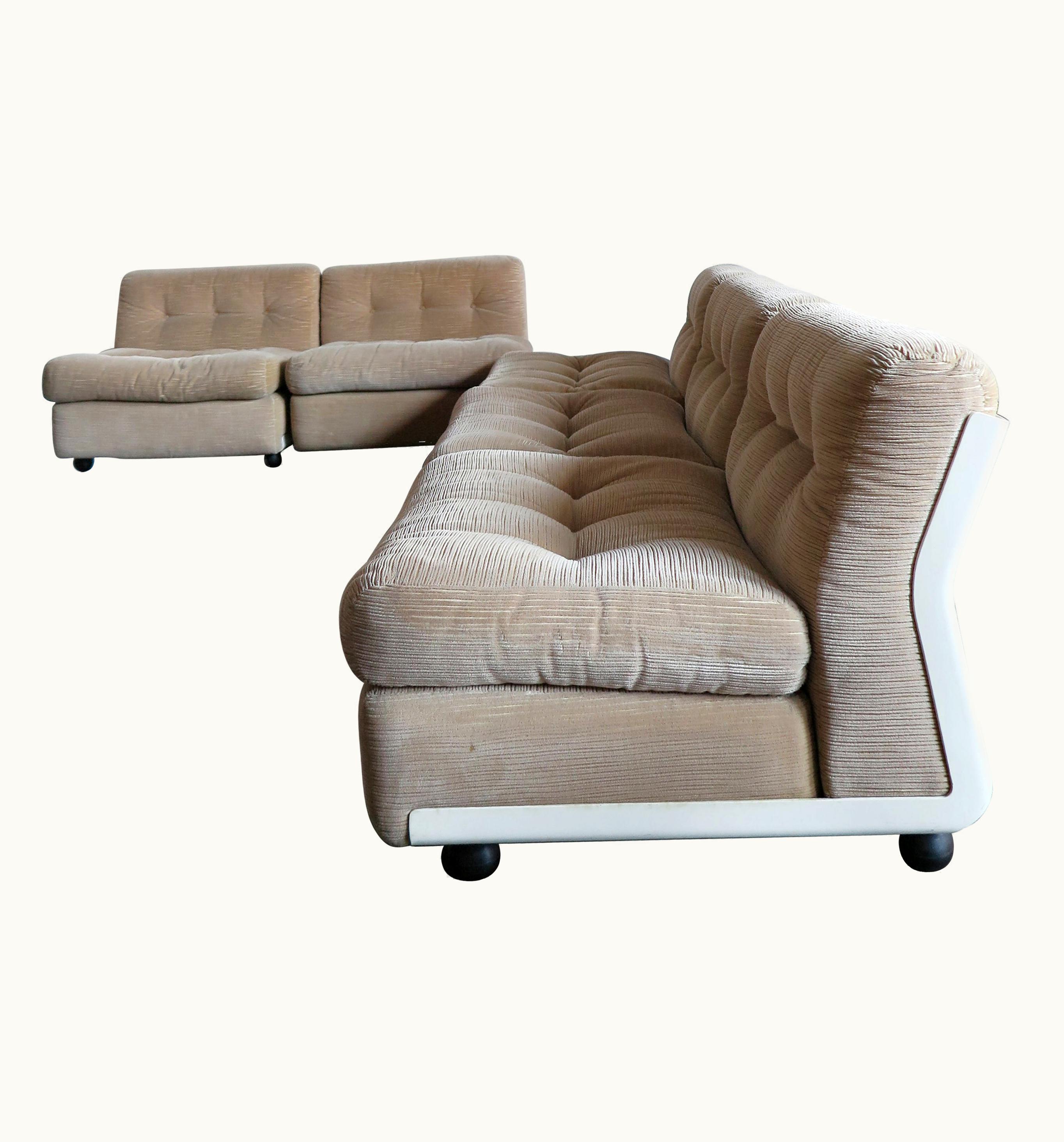 Mario Bellini Mario Bellini For C&B Italia Midcentury Amanta Velvet Armchairs, 1973