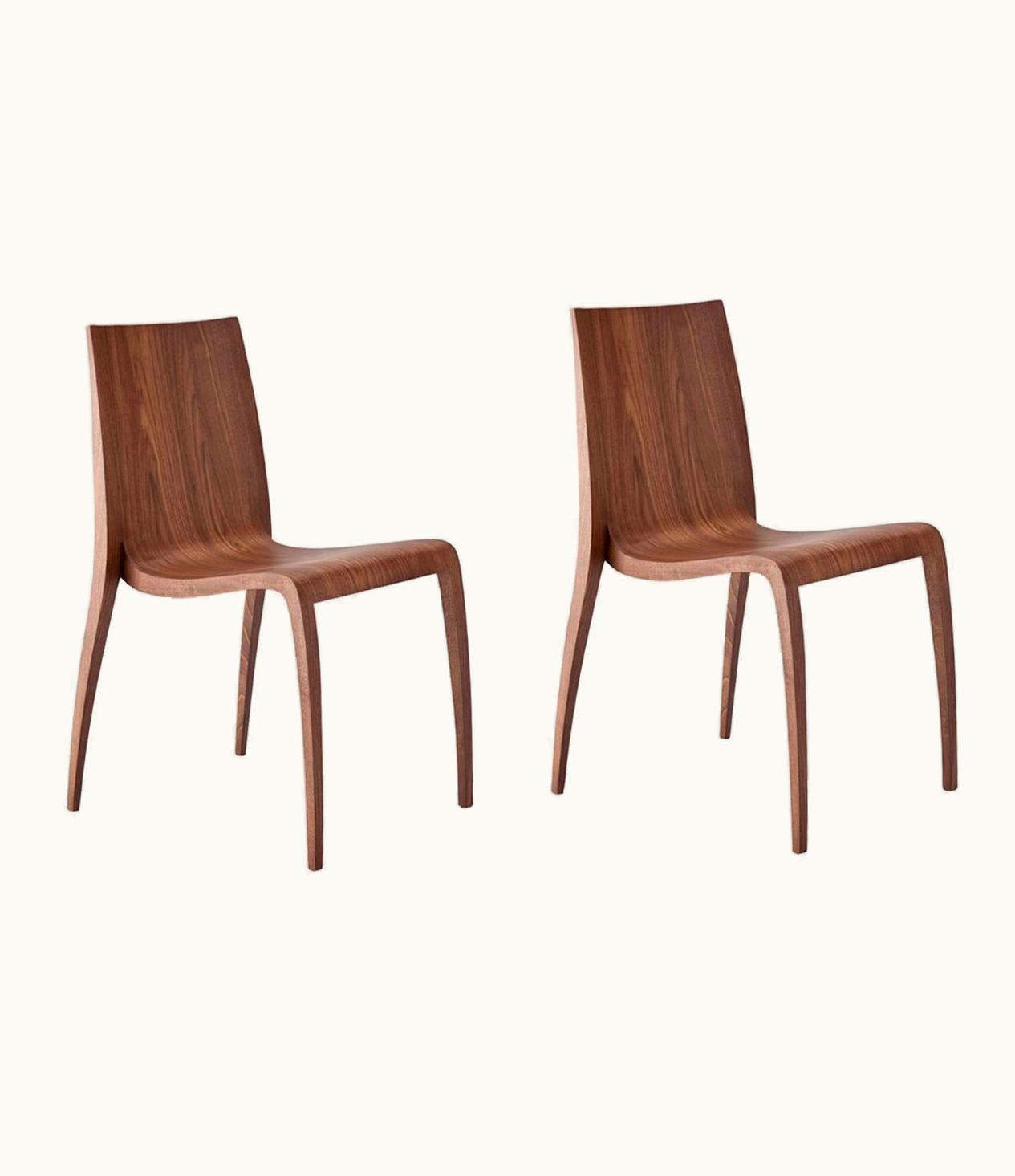 Mario Bellini;Horm Mario Bellini;Horm Set Of 2 Ki Wood Chairs By Mario Bellini