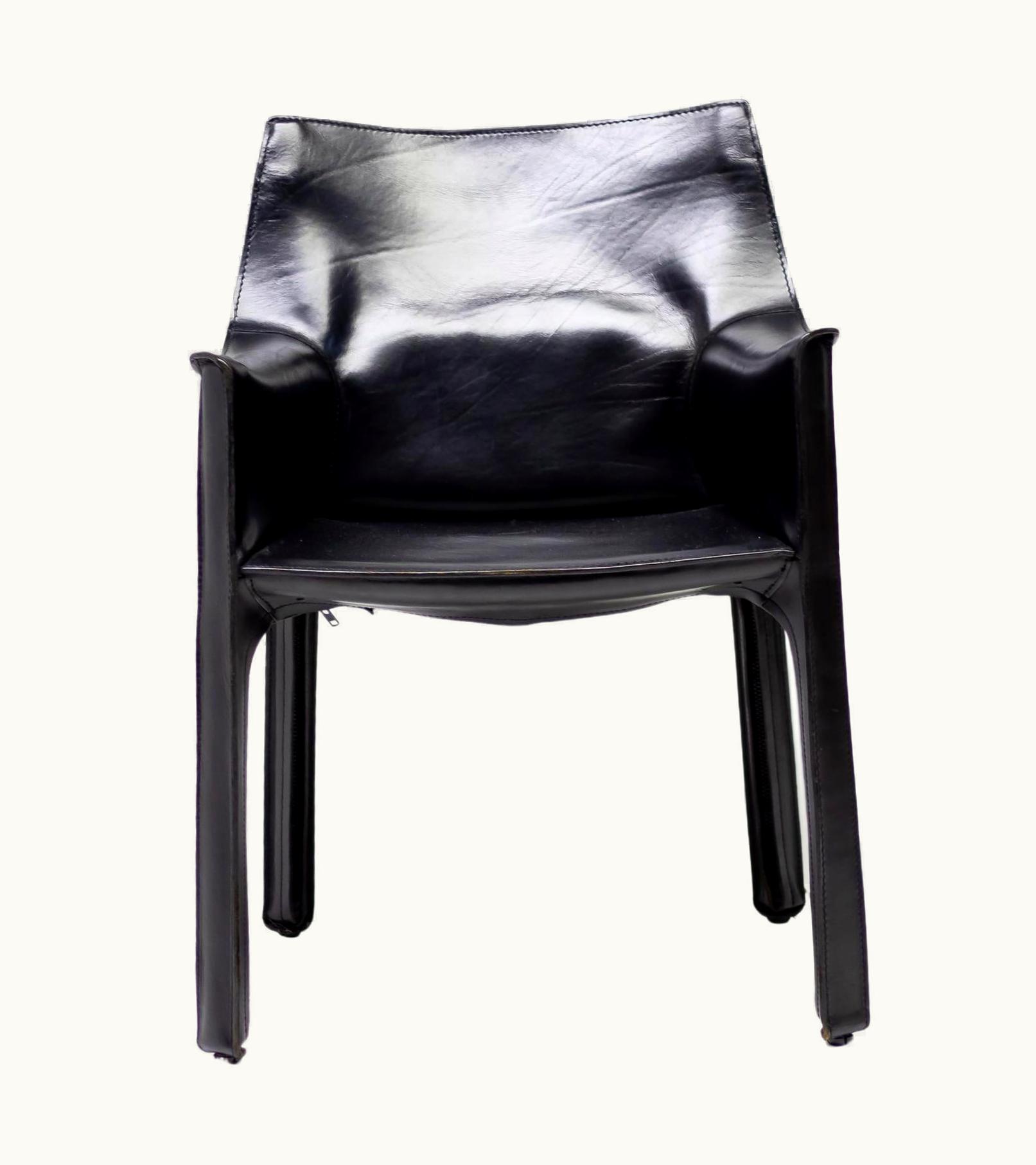 Mario Bellini Mario Bellini Black Leather Cassina Cab Armchair
