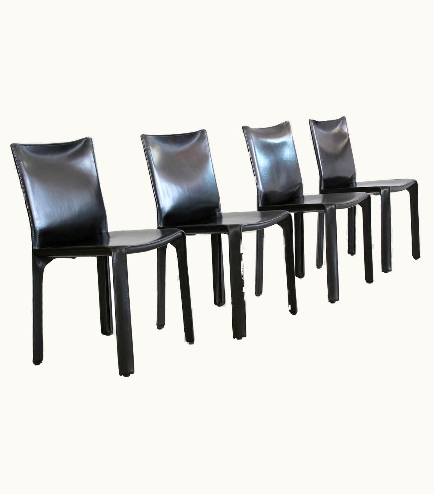 Mario Bellini Mario Bellini Black Leather 'CAB' Chairs By Mario Bellini For Cassina