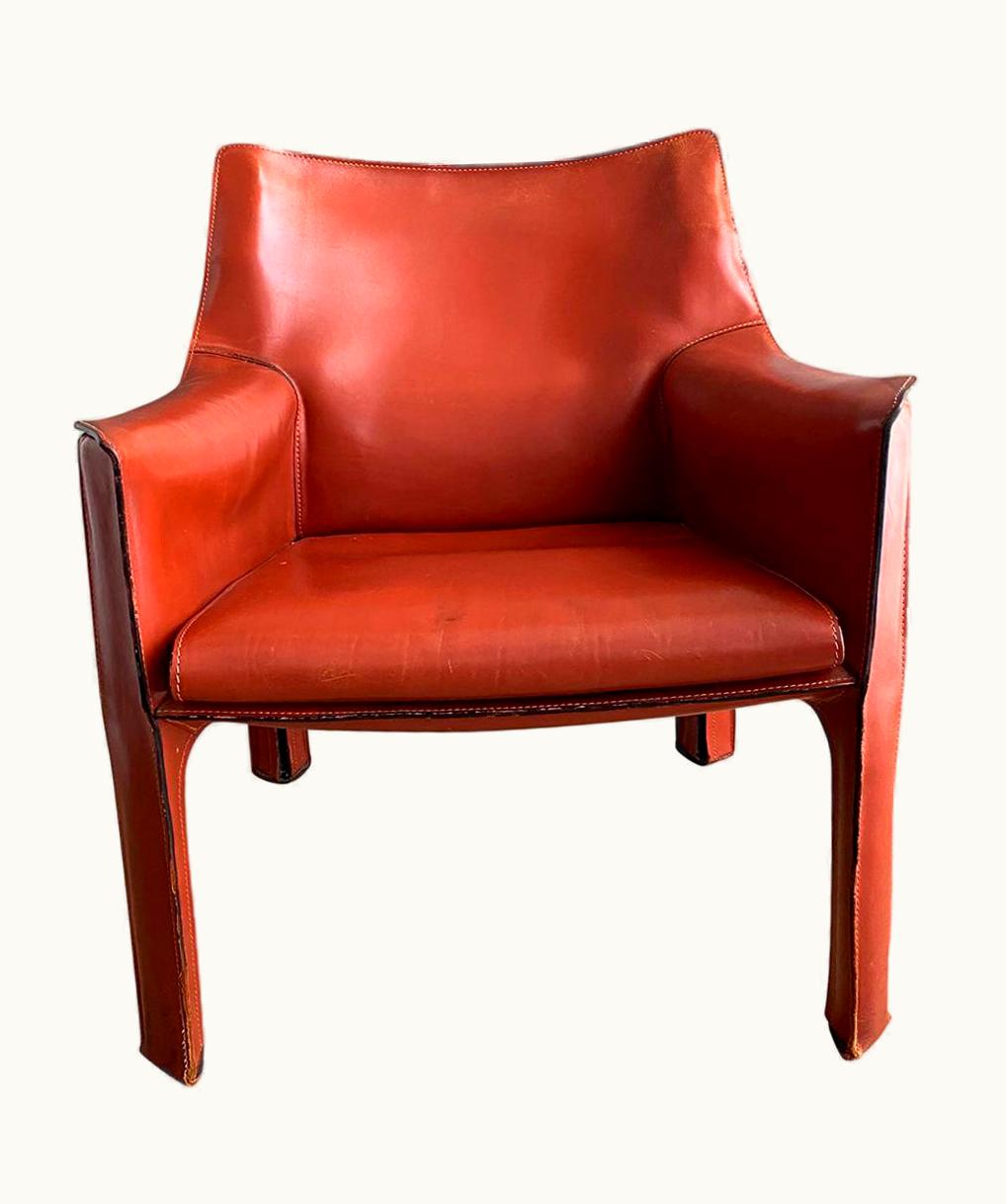 Mario Bellini Mario Bellini Cognac Leather Cab Lounge Chair By Mario Bellini, 1970s