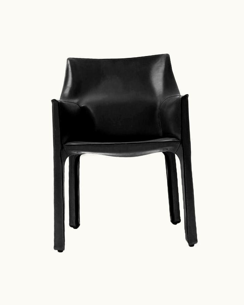 Mario Bellini Mario Bellini 1970s Italian Cab Armchair By Mario Bellini For Cassina In Black Leather