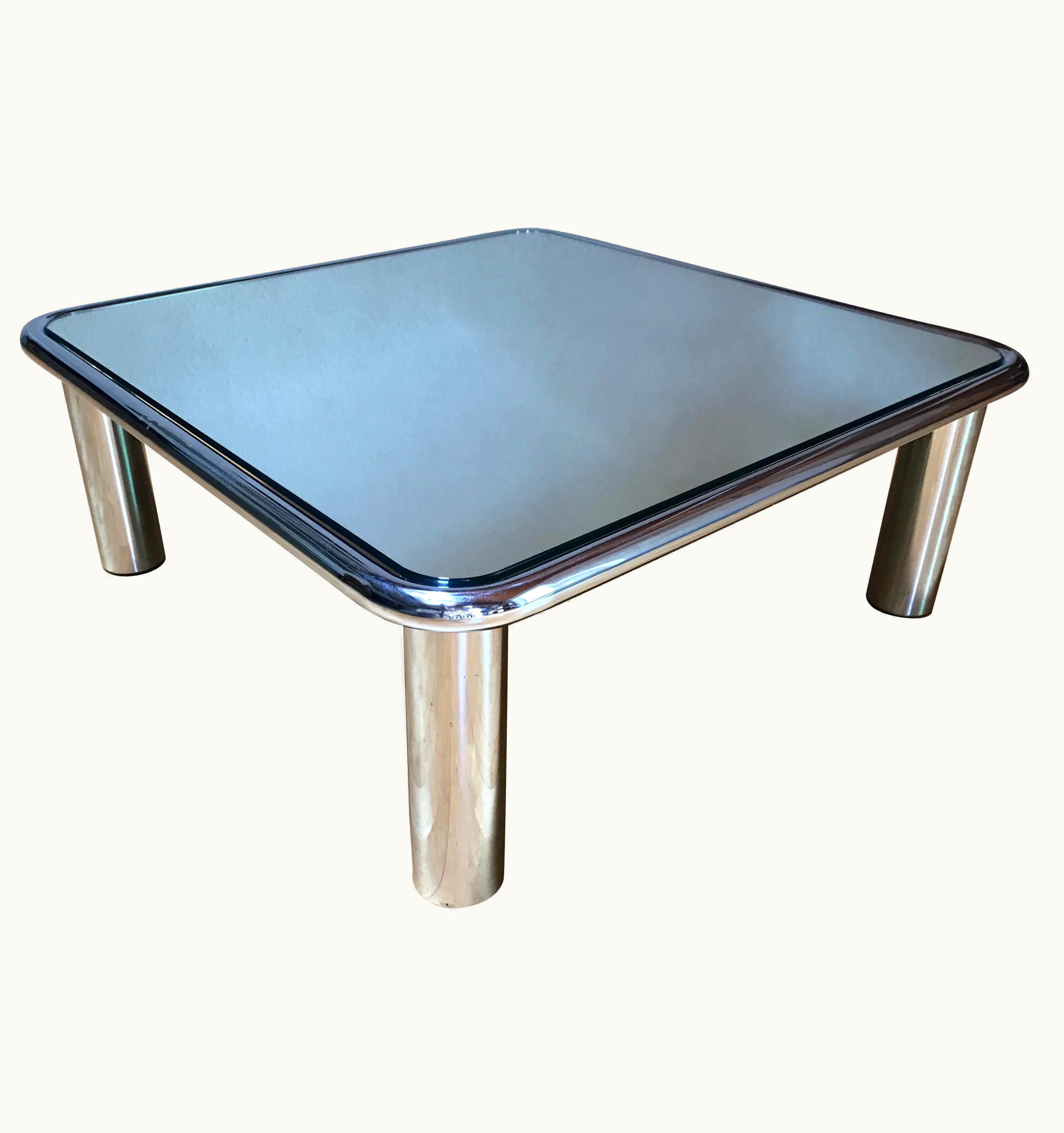 Mario Bellini Mario Bellini Mirror Top Chrome Coffee Table For Cassina