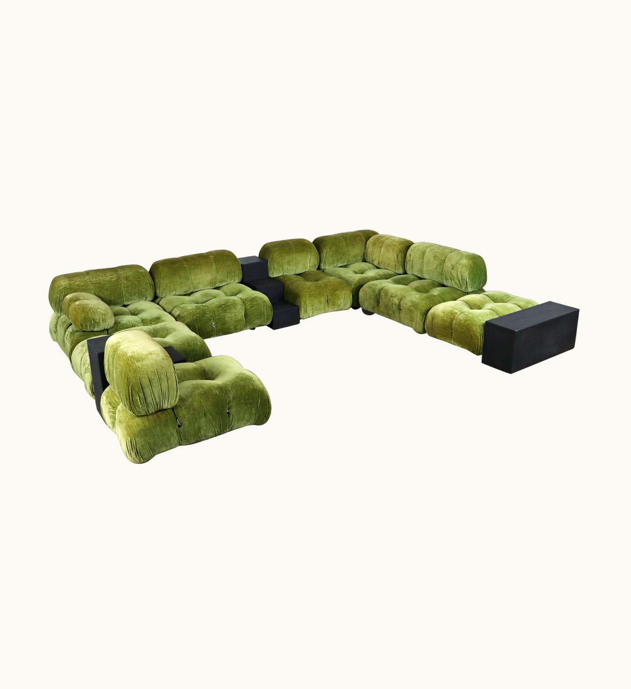 Mario Bellini Mario Bellini Camaleonda Sofa In Green Velvet By Mario Bellini For C&B Italia, 1972