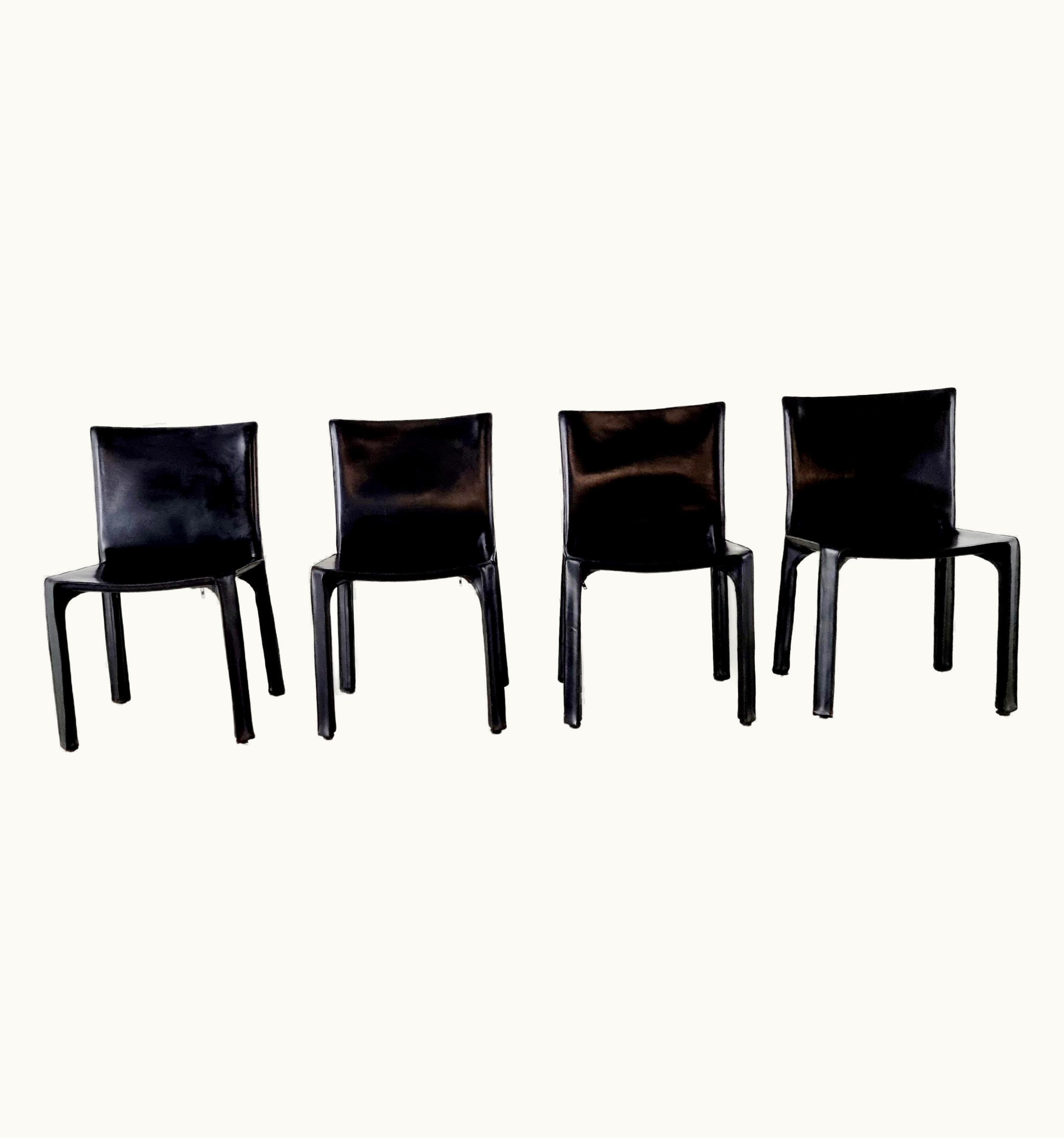 Mario Bellini Mario Bellini Set Of 4 CAB 412 Chairs By Mario Bellini For Cassina, 1980