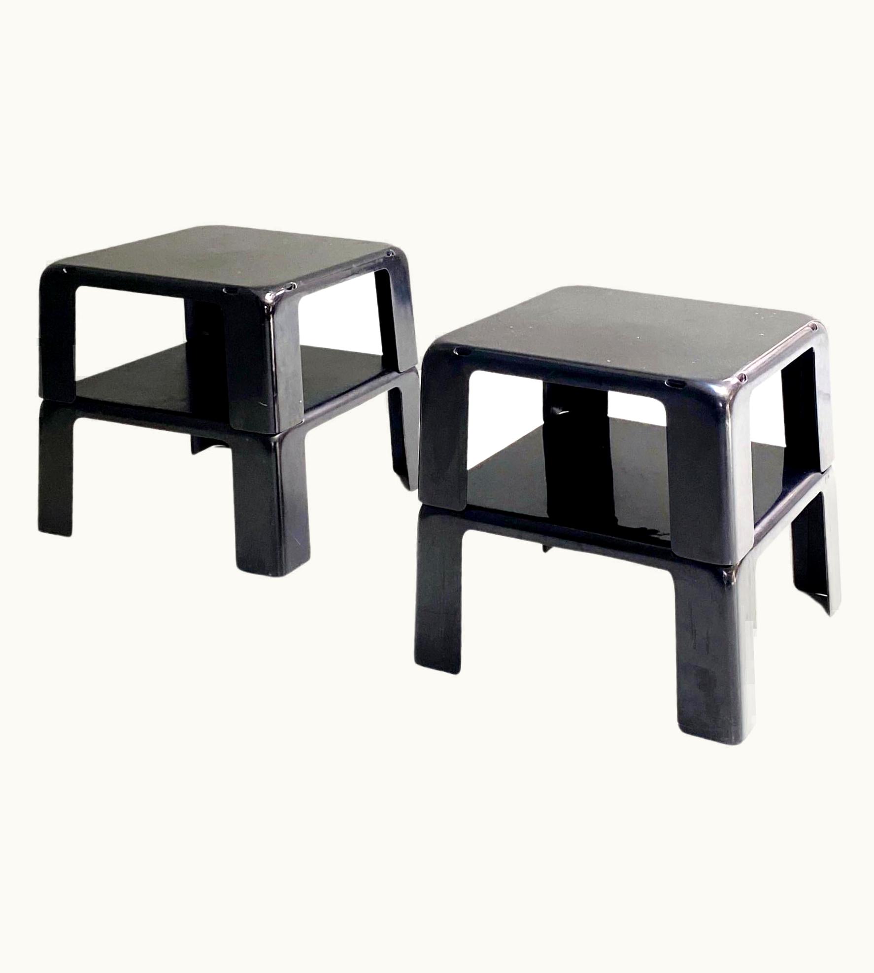 Mario Bellini Mario Bellini Italian Black Plastic Coffee Tables 4 Gatti By Mario Bellini For B&B, 1970s