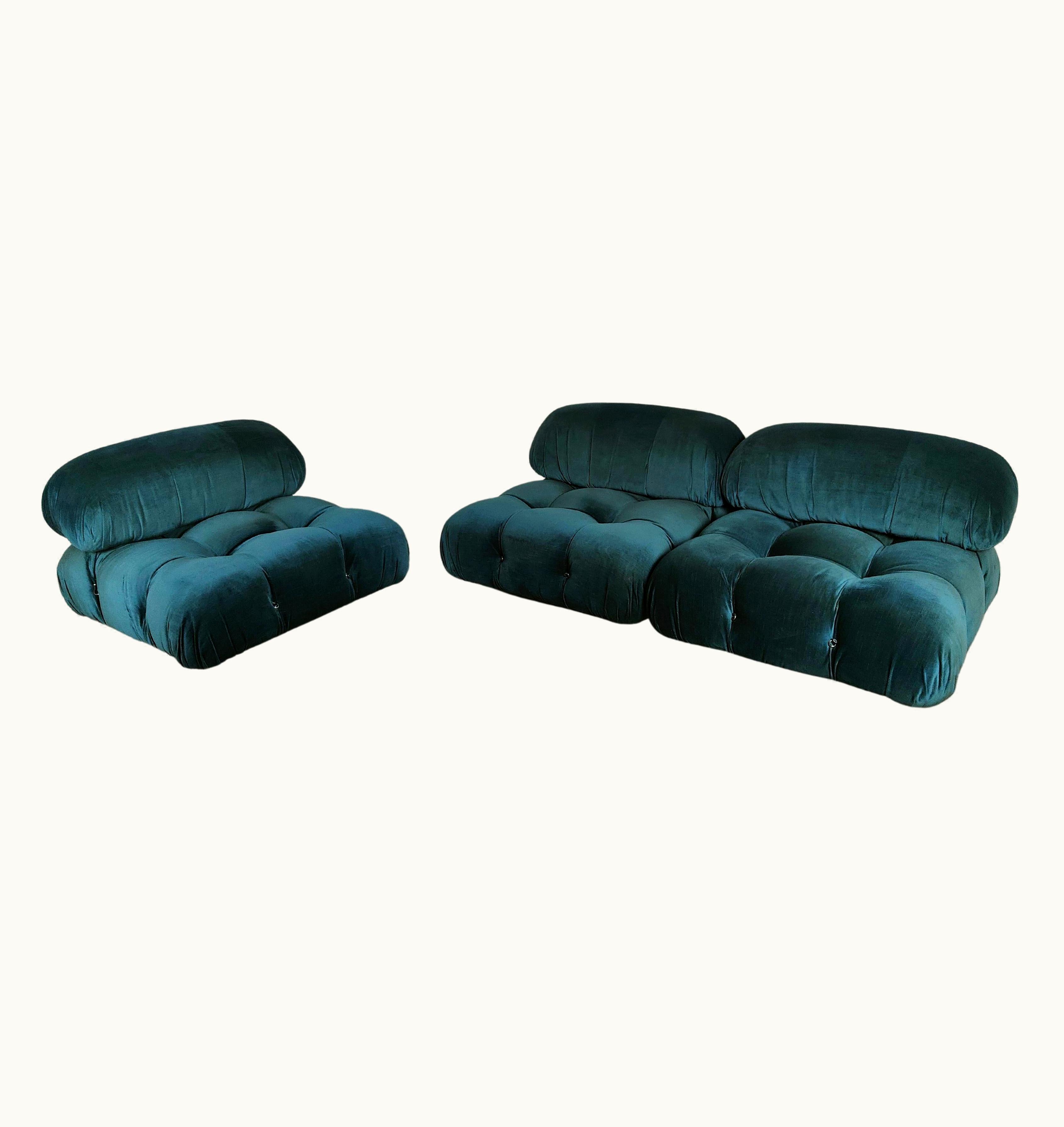 Mario Bellini Camaleonda Light Blue Sofa By Mario Bellini For C&B Italia, 1971