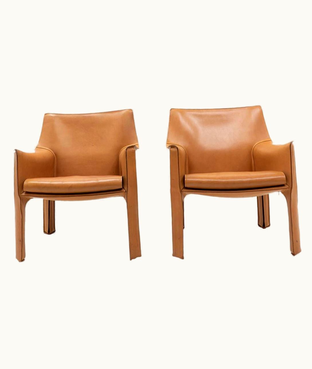 Mario Bellini Mario Bellini Cab 414 Armchairs By Mario Bellini For Cassina, Set Of 2
