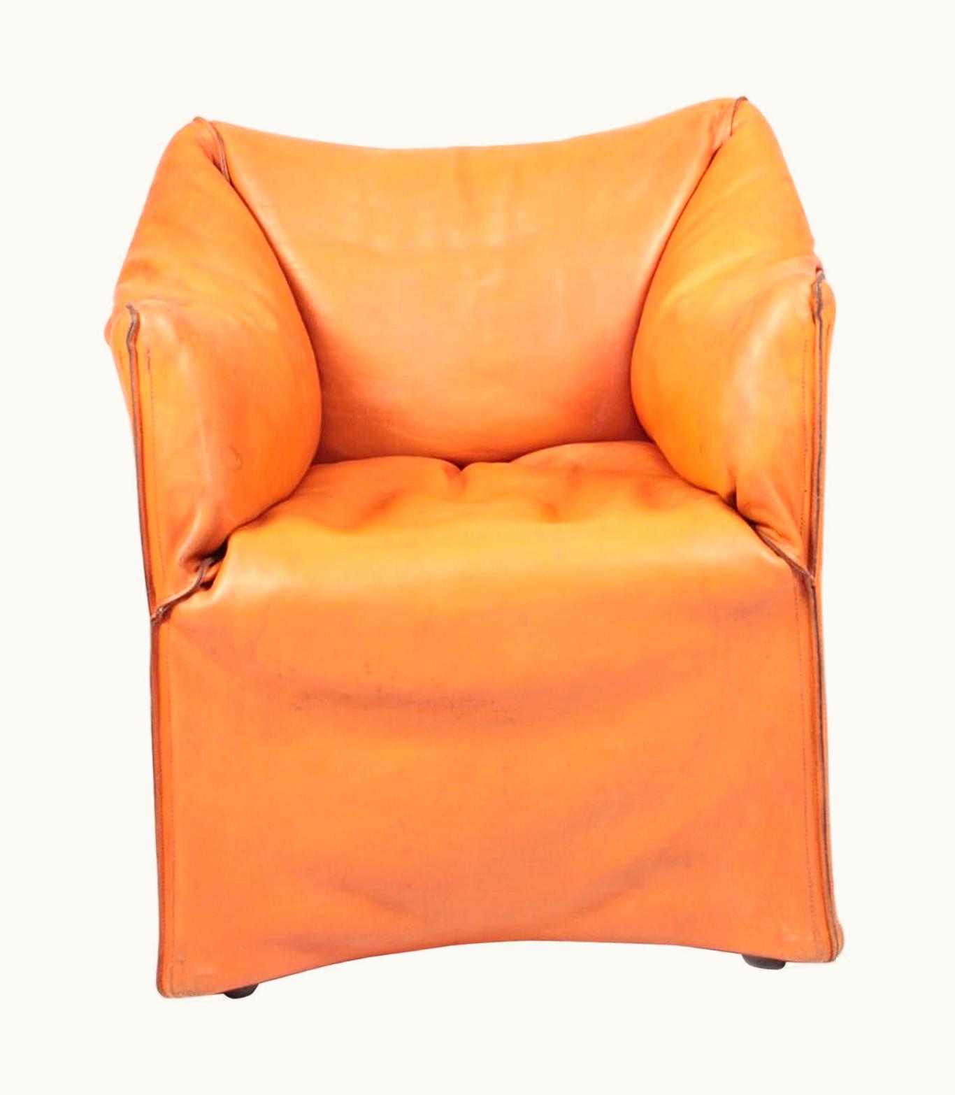 Mario Bellini Mario Bellini Armchair In Patinated Leather By Mario Bellini, 1970s