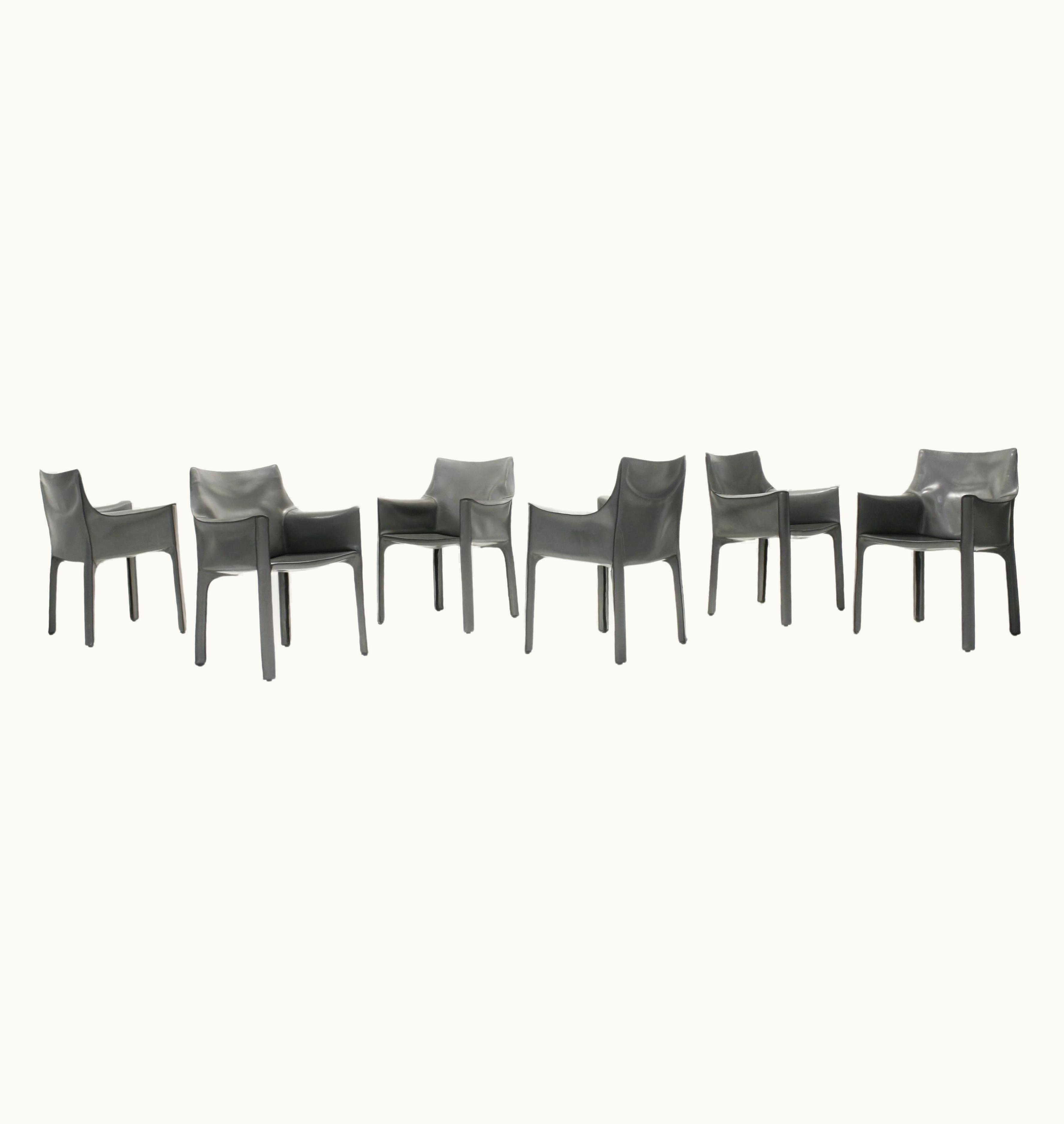 Mario Bellini Mario Bellini 413 Cab Chairs By Mario Bellini For Cassina, Set Of 6