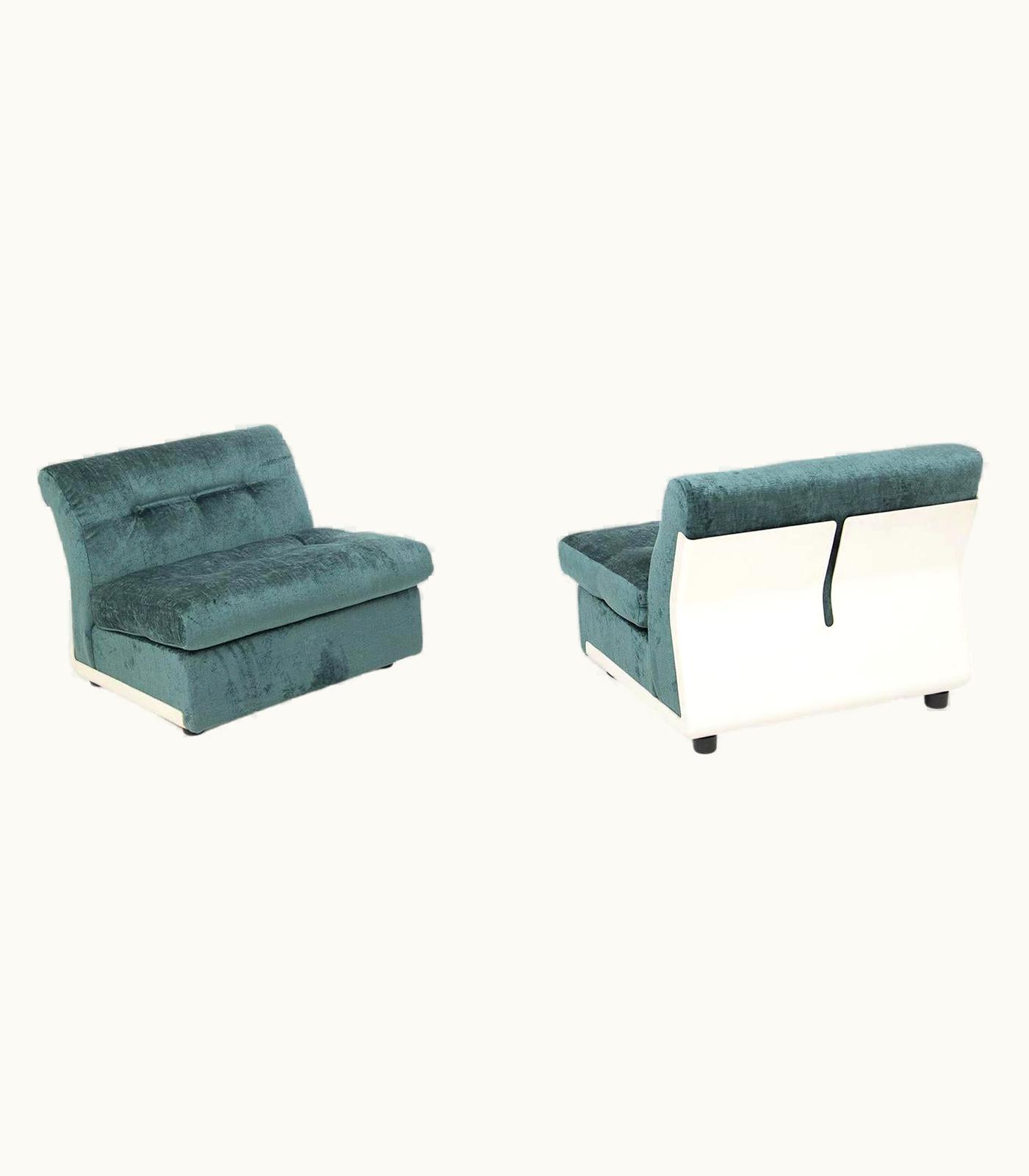 Mario Bellini Mario Bellini Amanta Armchairs By Mario Bellini For C&B In Green Velvet