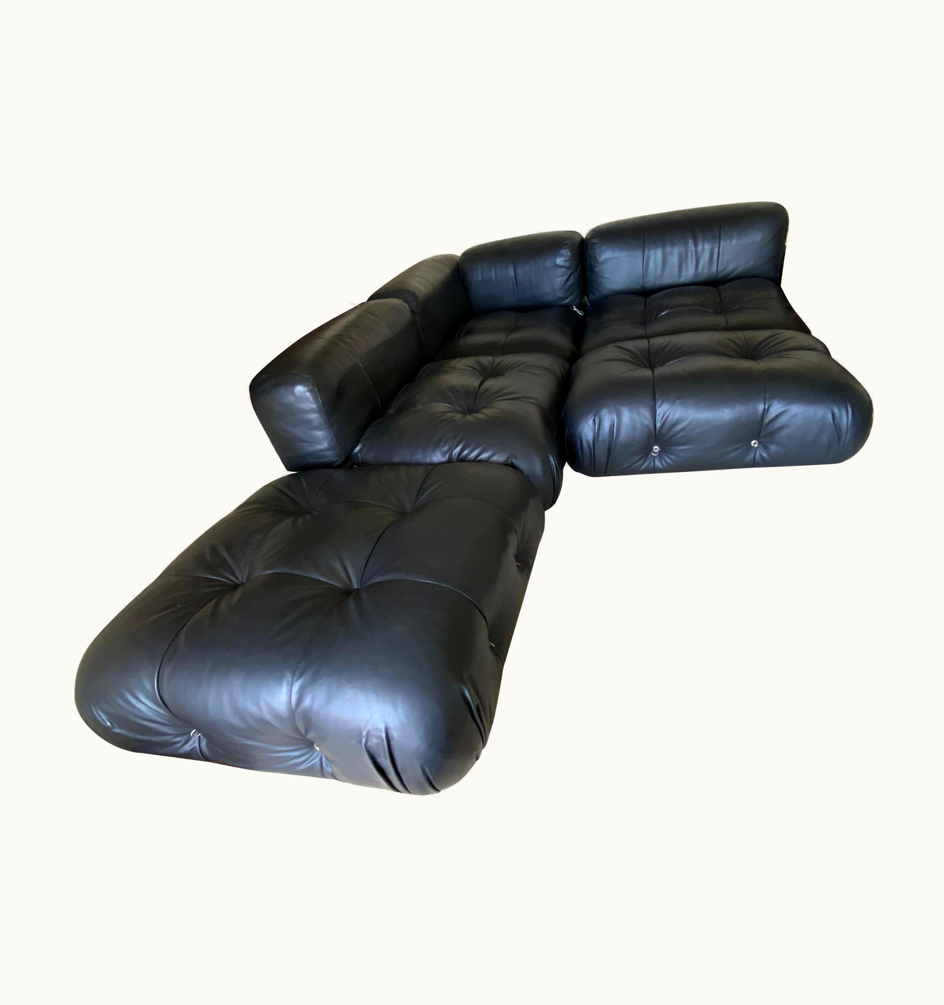 Mario Bellini Mario Bellini Black Leather Camaleonda By Mario Bellini For B&B Italia