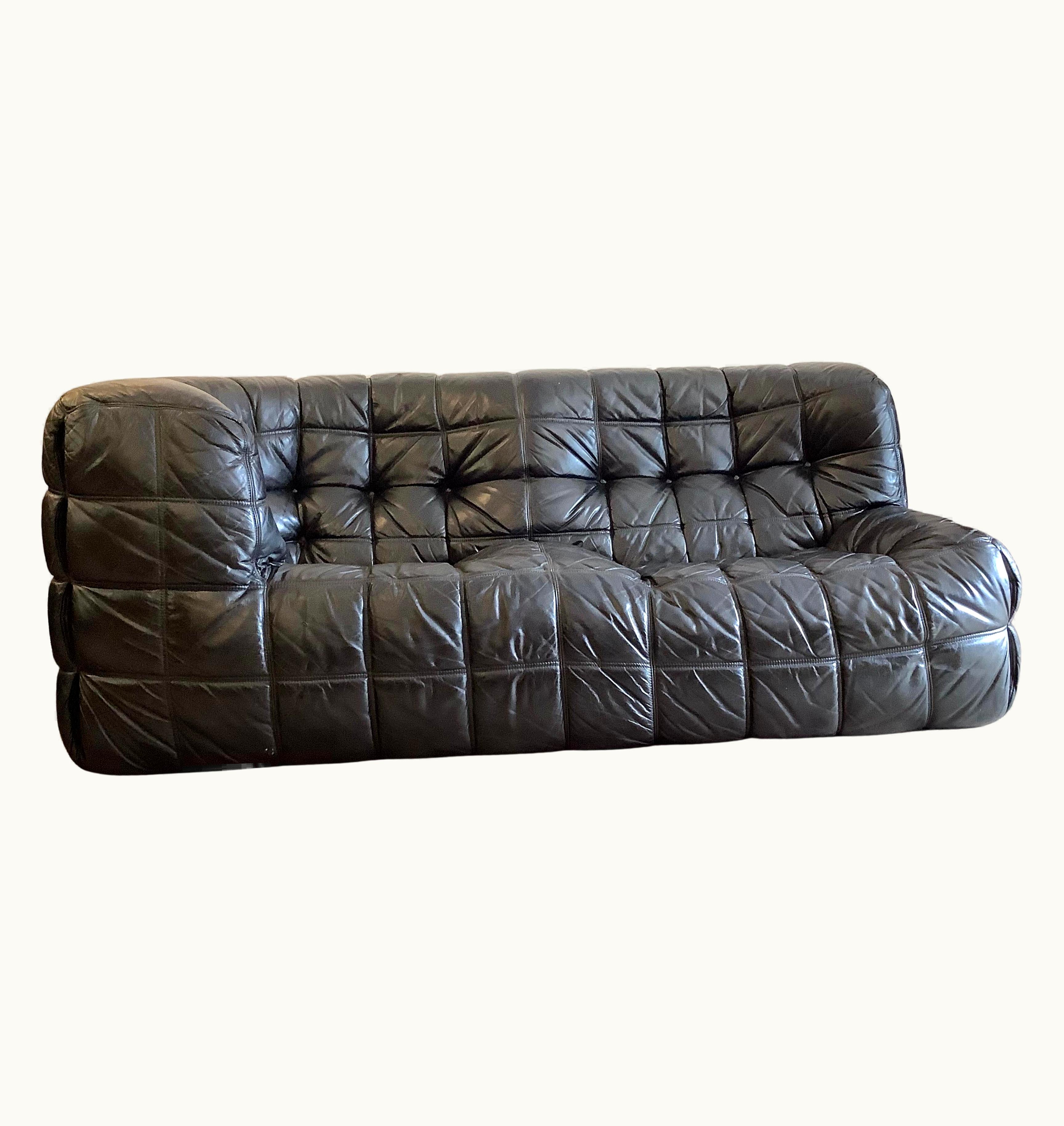 Michel Ducaroy Michel Ducaroy Vintage Leather Kashima Sofa By Ligne Roset, 1980s