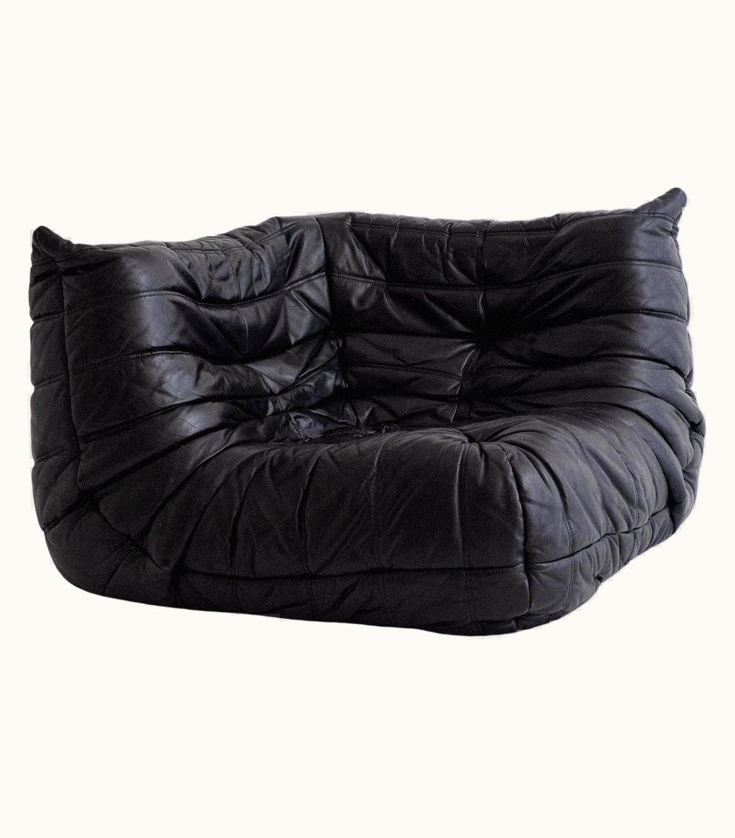 Michel Ducaroy Michel Ducaroy 1970s Black Leather Corner Togo Sofa By Michel Ducaroy For Ligne Roset