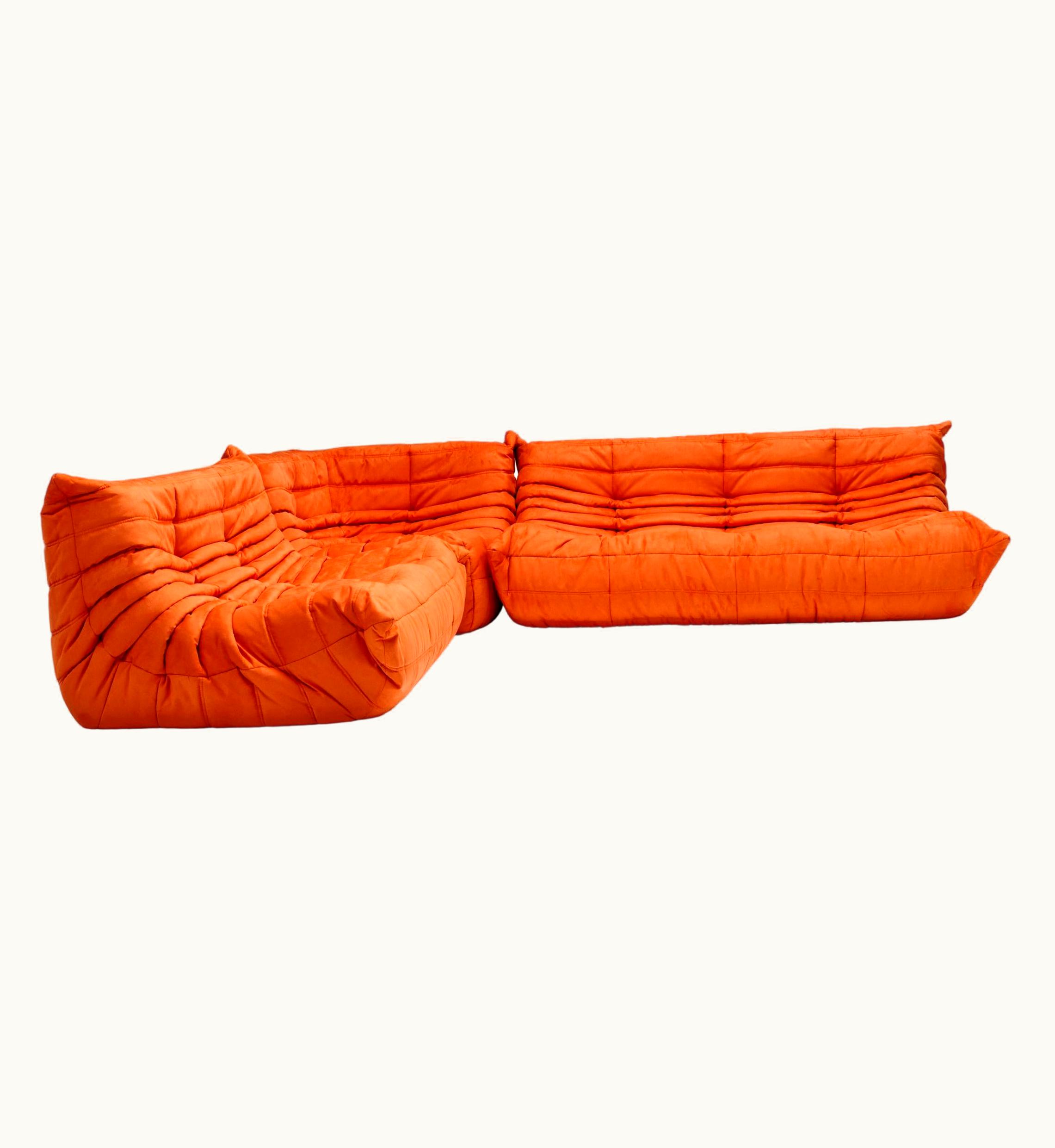 Michel Ducaroy Ligne Roset By Michel Ducaroy Orange Togo, Set Of Three