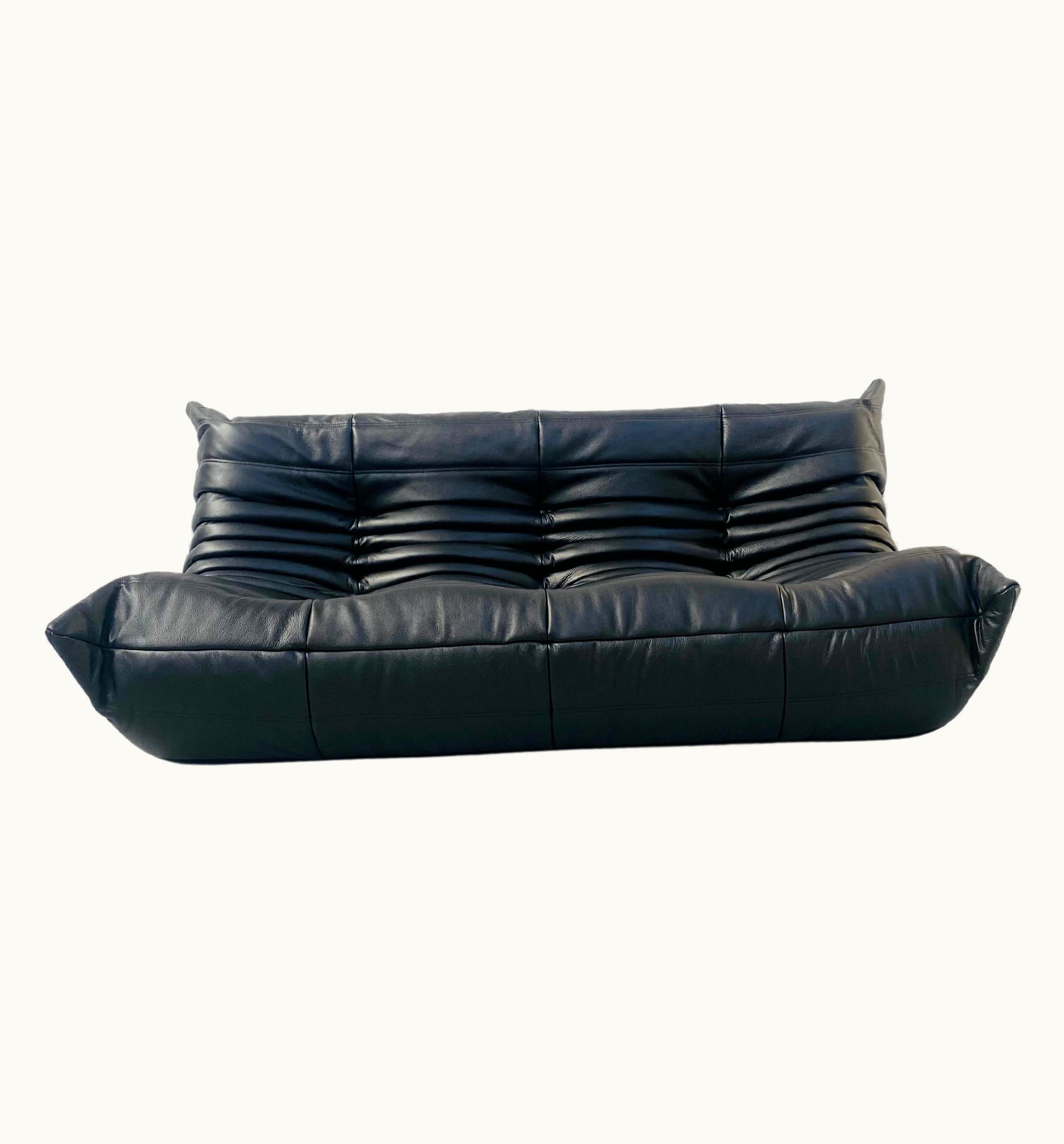 Michel Ducaroy Michel Ducaroy French Vintage Togo Sofa In Black Leather By Michel Ducaroy For Ligne Roset