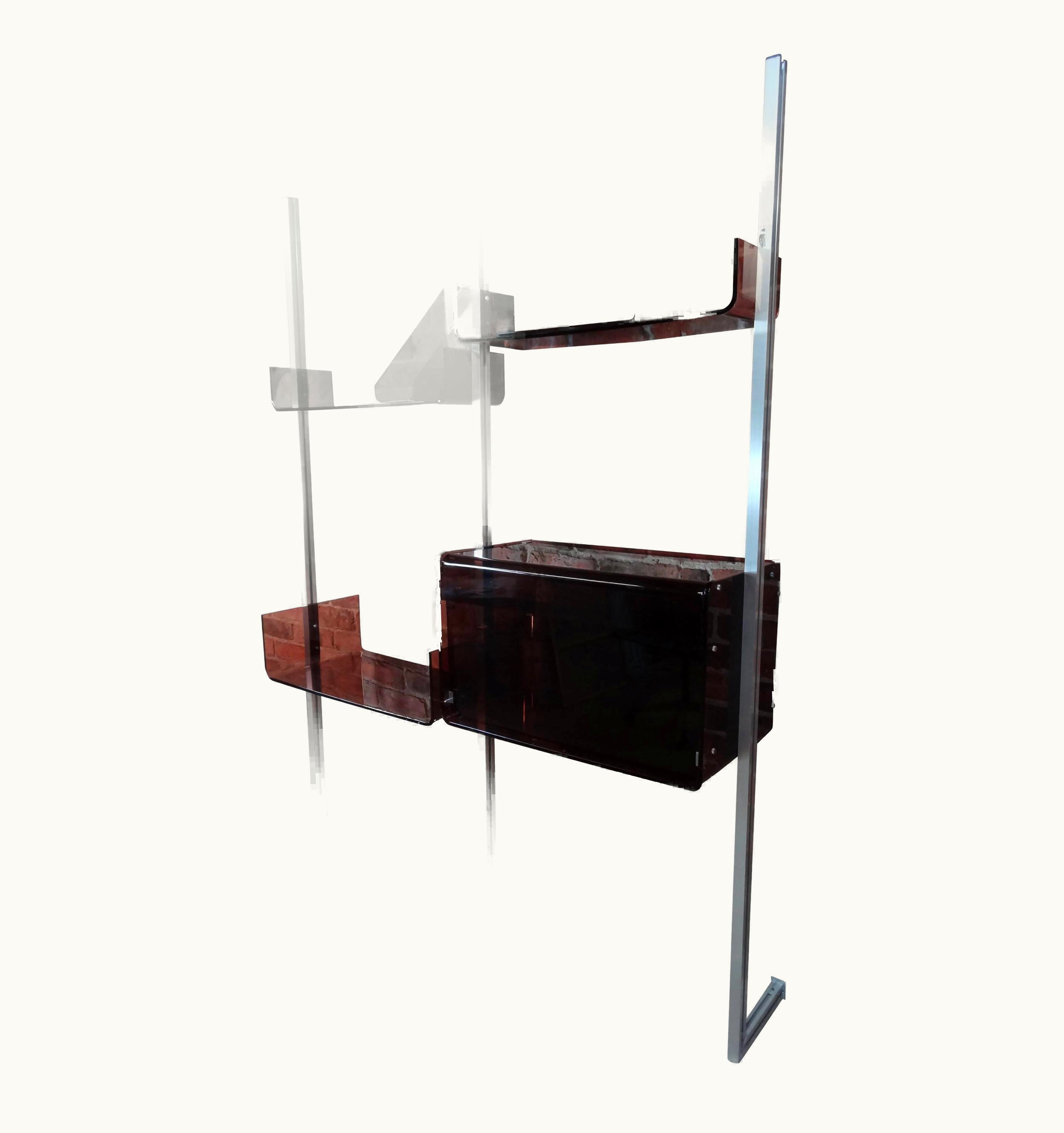 Michel Ducaroy Michel Ducaroy Freestanding Michel Ducaroy Wall Unit In Acrylic And Aluminum For Roche Bobois