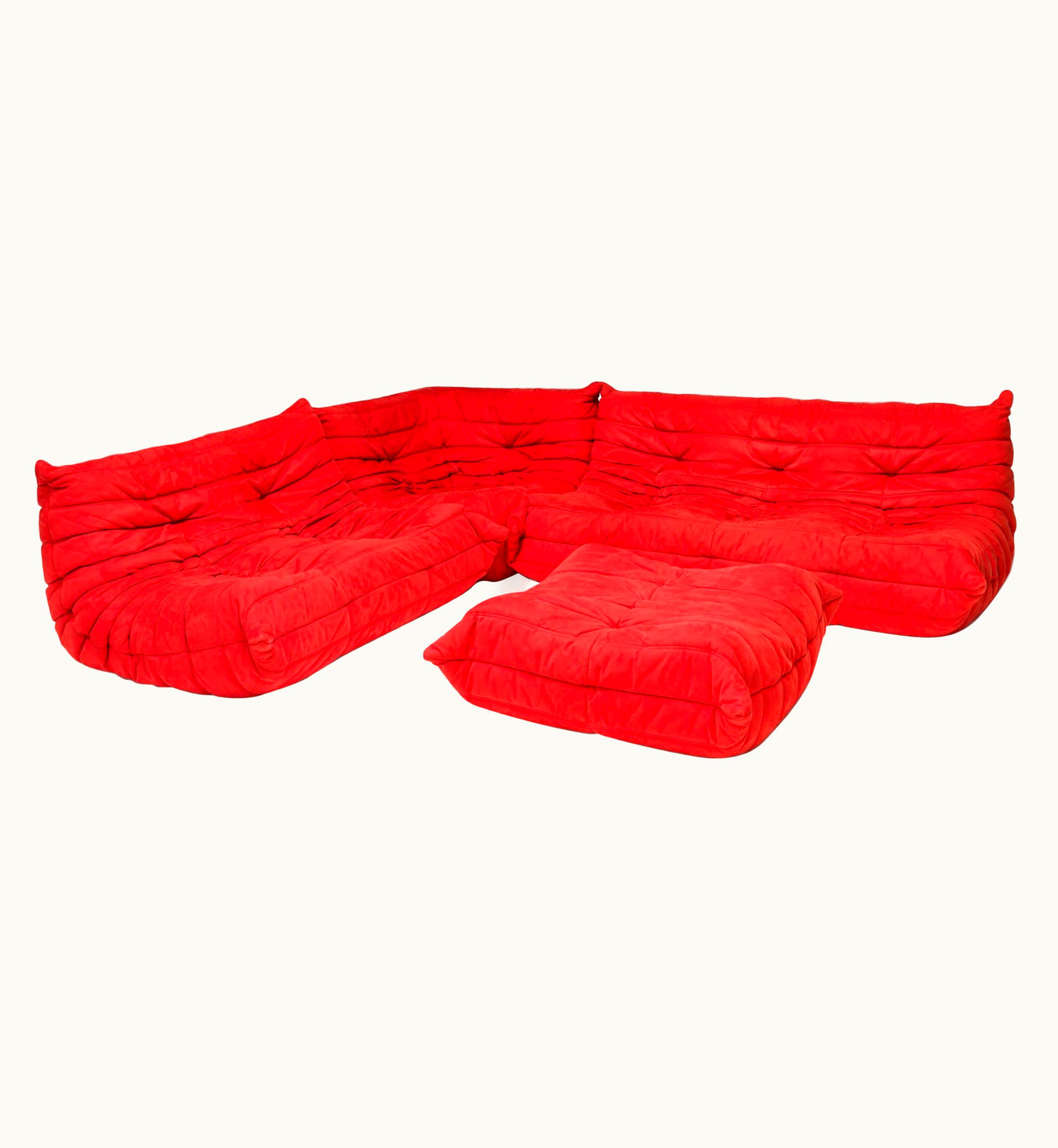 Michel Ducaroy Ligne Roset By Michel Ducaroy Togo Red Loop 554 Sofa, Set Of 4