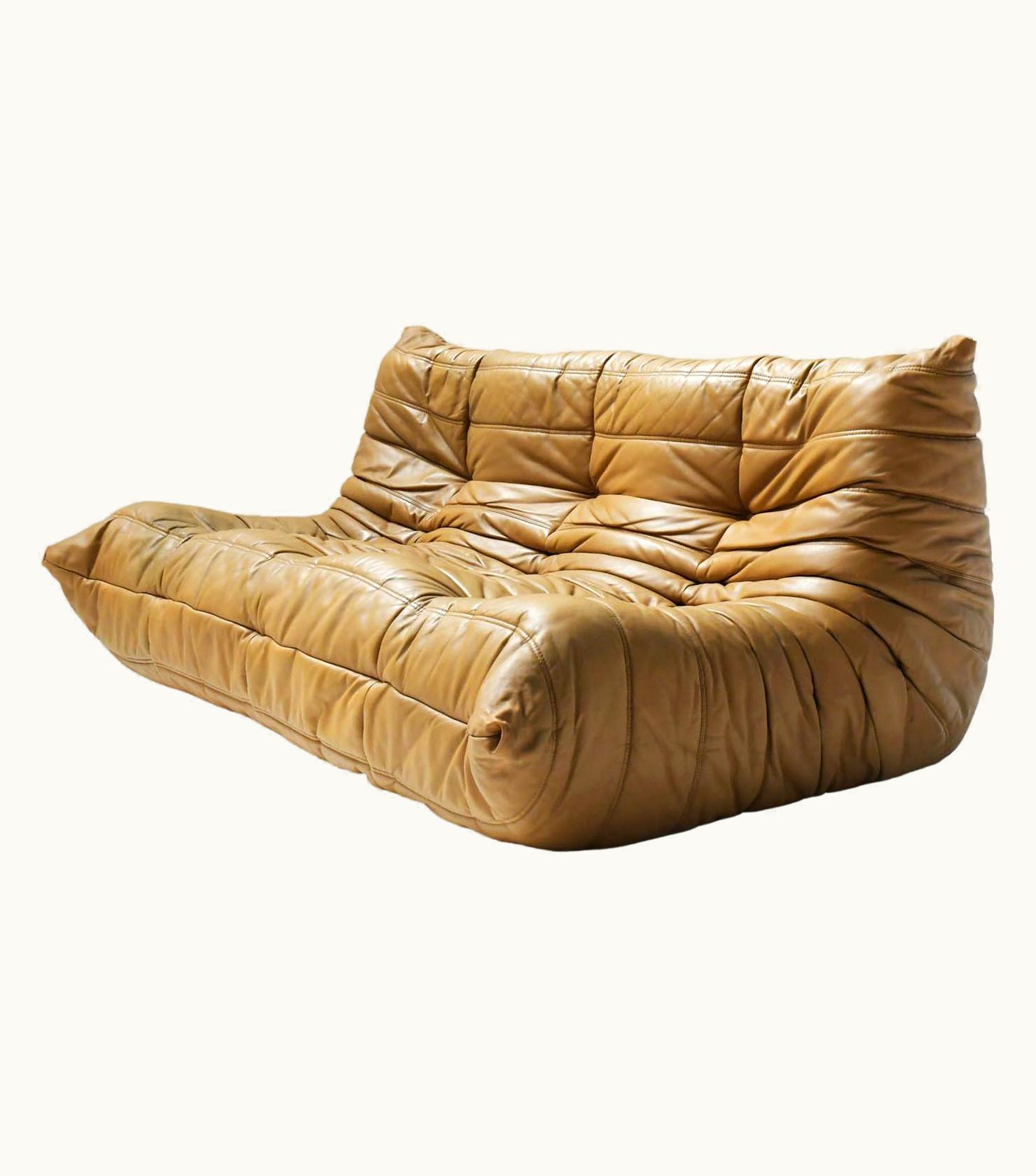 Michel Ducaroy Michel Ducaroy Original Vintage Cognac Togo By Michel Ducaroy For Ligne Roset France