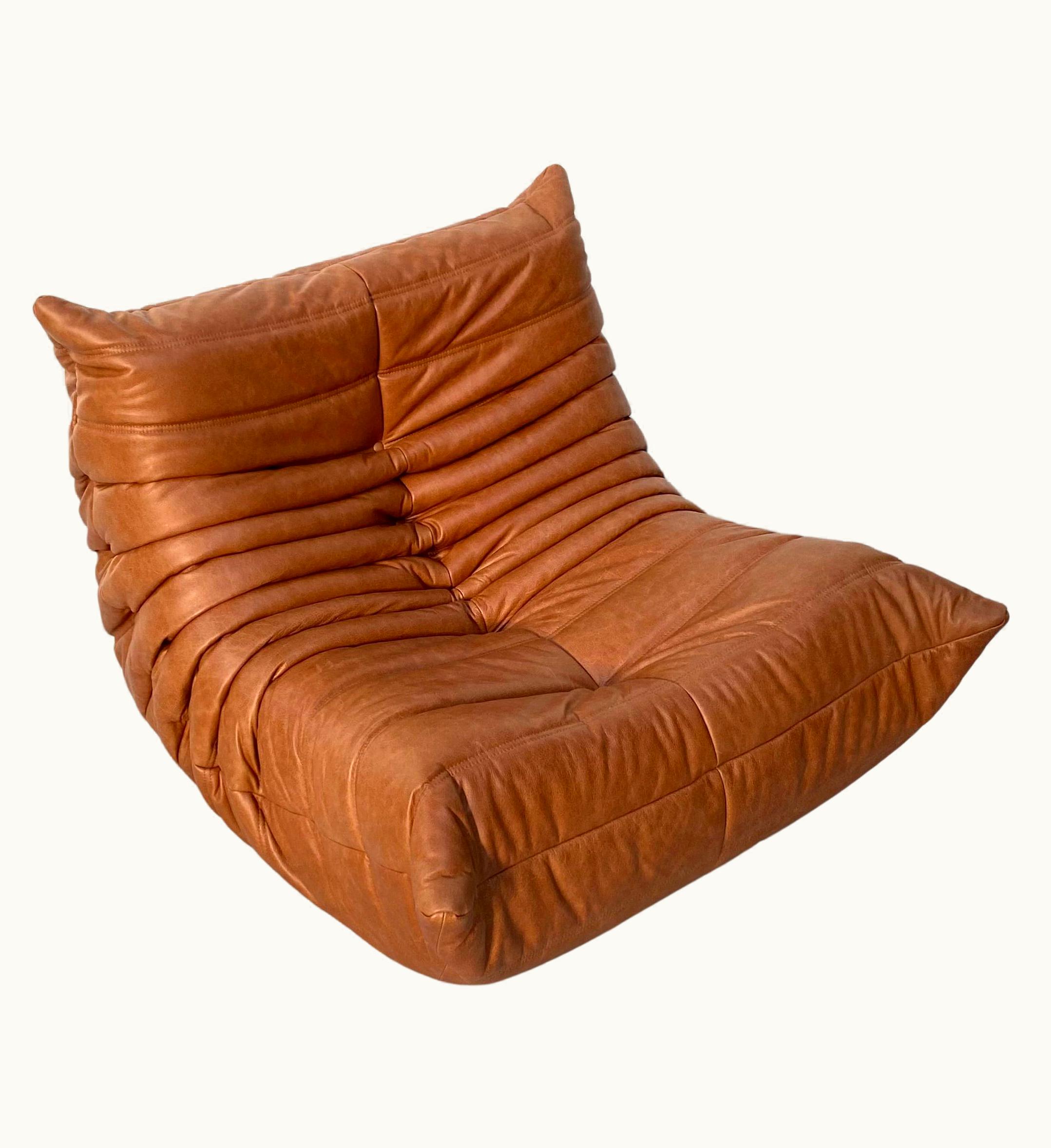 Michel Ducaroy Michel Ducaroy French Togo Chair In Cognac Leather By Michel Ducaroy For Ligne Roset, 1970s UZ0194005