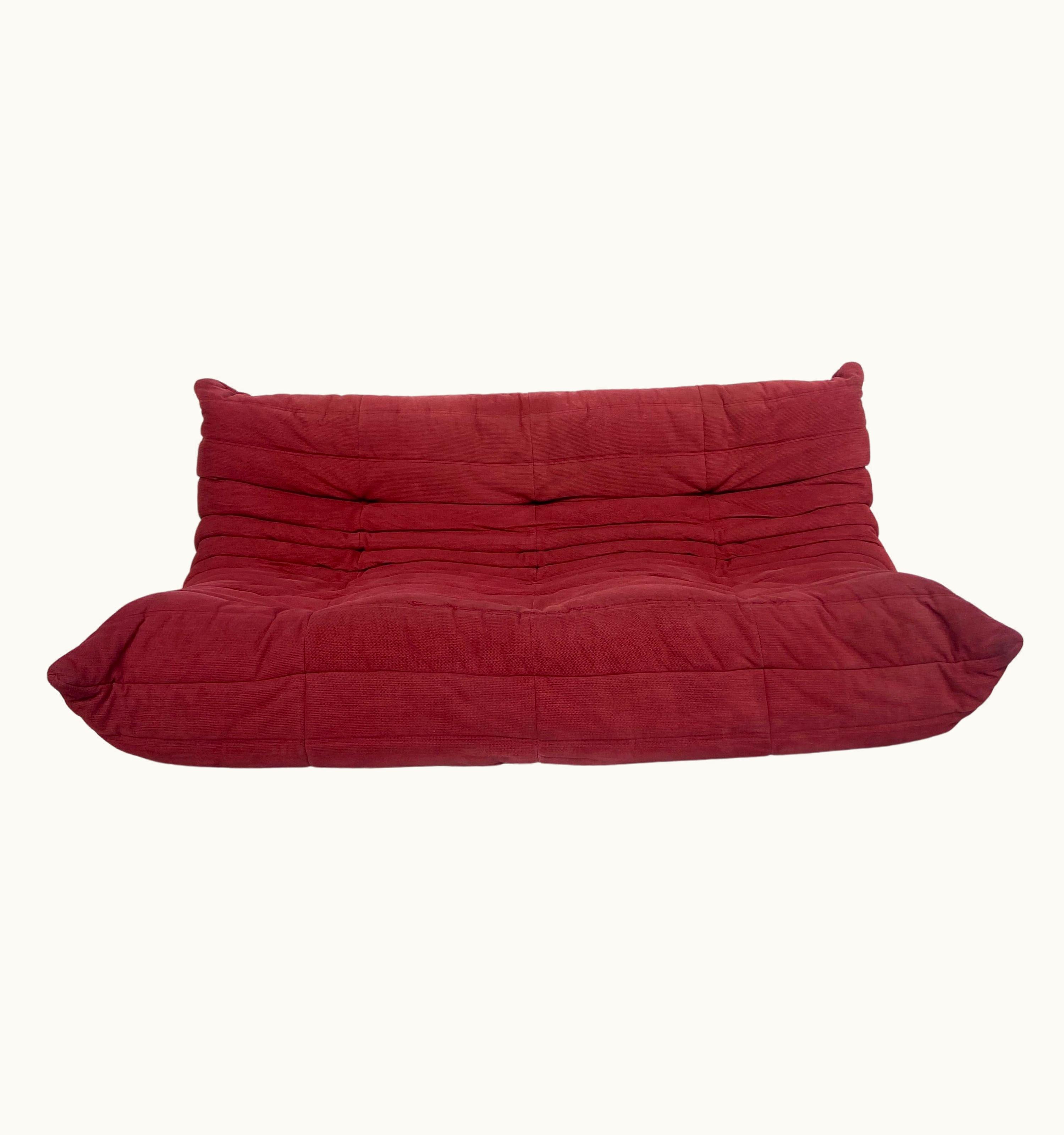 Michel Ducaroy Michel Ducaroy 3 Seater Togo By Michel Ducaroy For Ligne Roset In Original Red Fabric