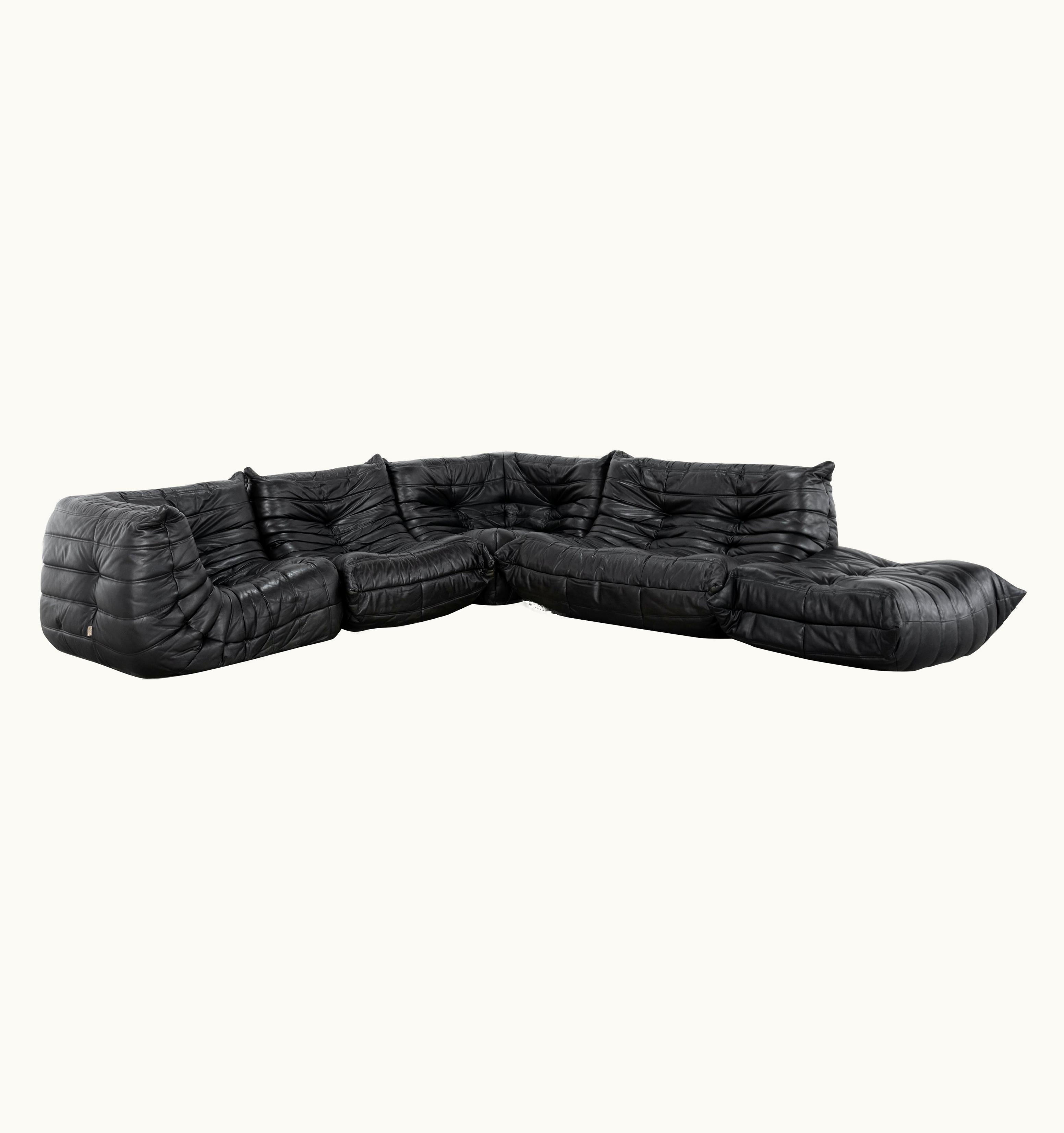Michel Ducaroy Michel Ducaroy Togo Sofa, 1974 By Michel Ducaroy + Ligne Roset, Giant Landscape, Black Leather