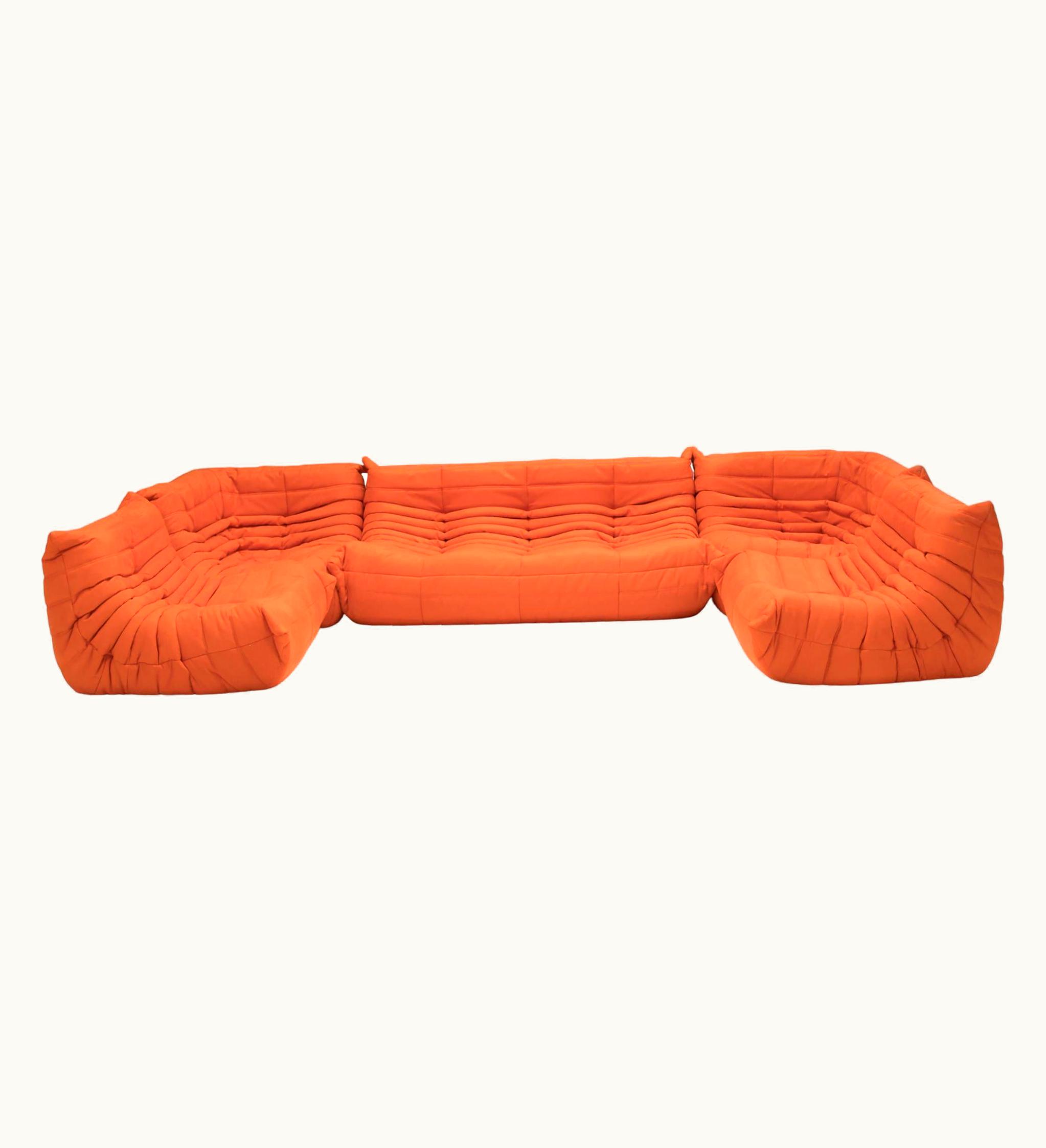 Michel Ducaroy Ligne Roset By Michel Ducaroy Orange Togo, Set Of Five