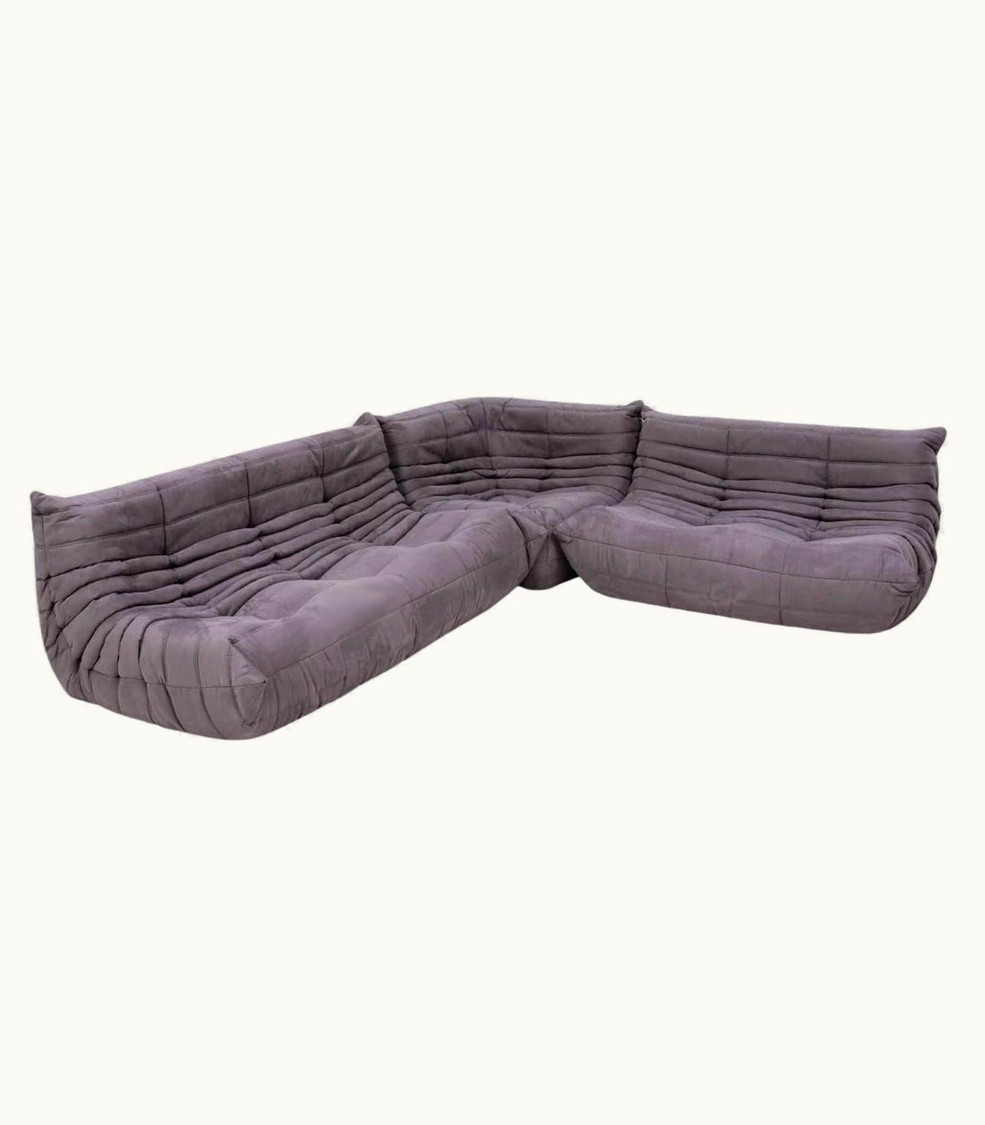 Michel Ducaroy Ligne Roset By Michel Ducaroy Togo Grey Modular Sofa And Footstool, Set Of 3