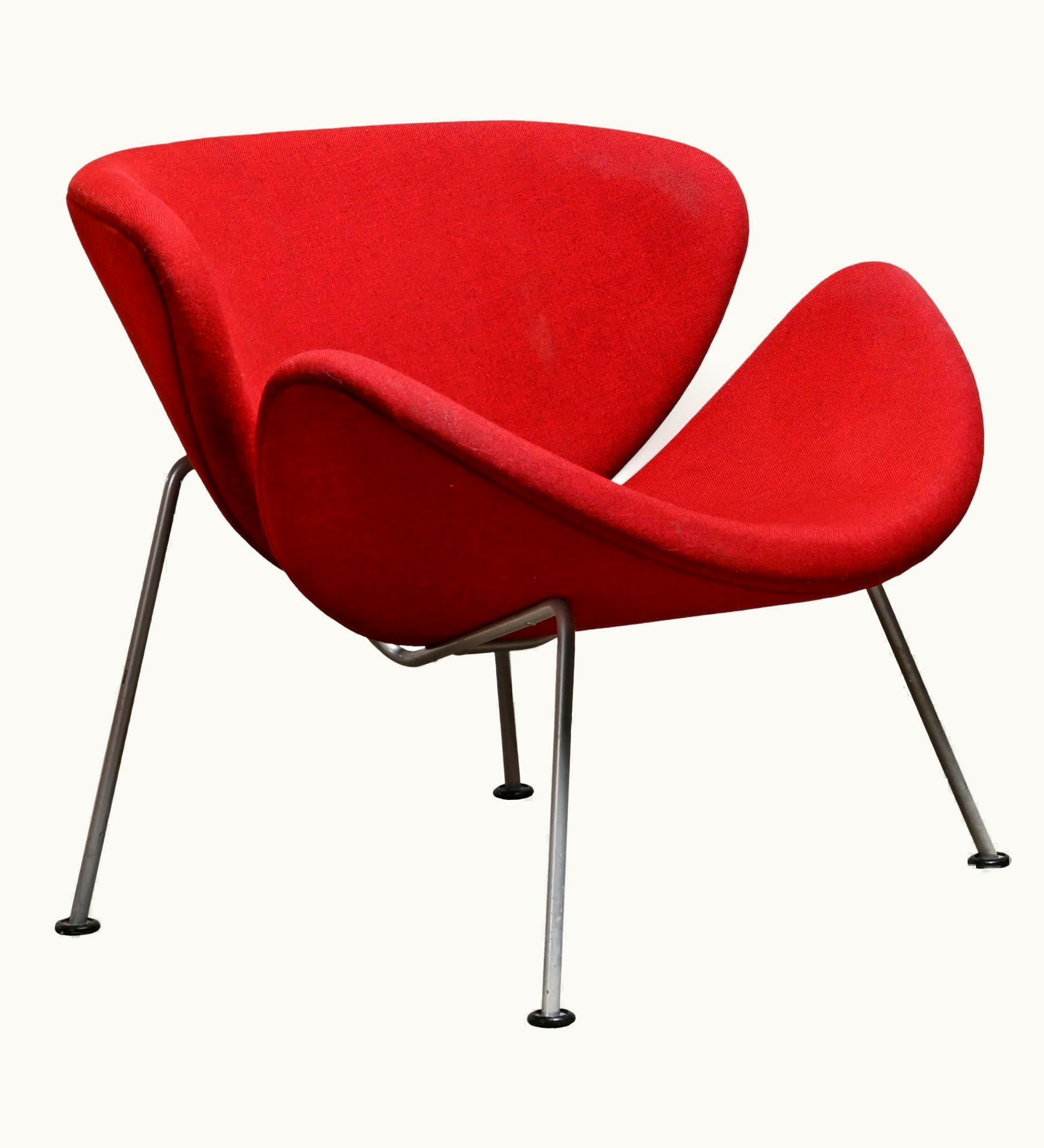 Pierre Paulin Pierre Paulin Early Pierre Paulin 'Orange Slice' Chair In Red Fabric By Artifort, Netherlands