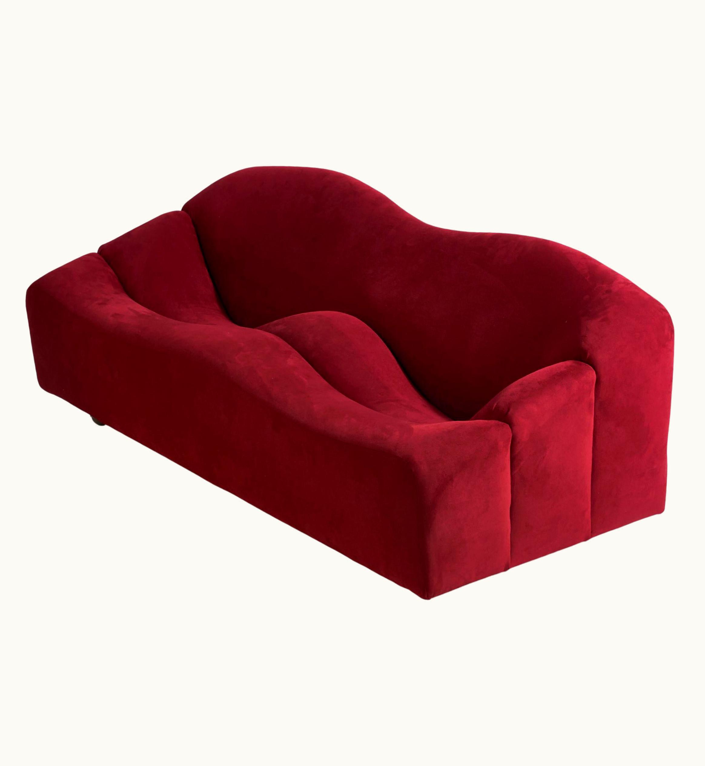 Pierre Paulin Pierre Paulin, ABCD Sofa, Red Velvet, Artifort, Netherlands, 1960s