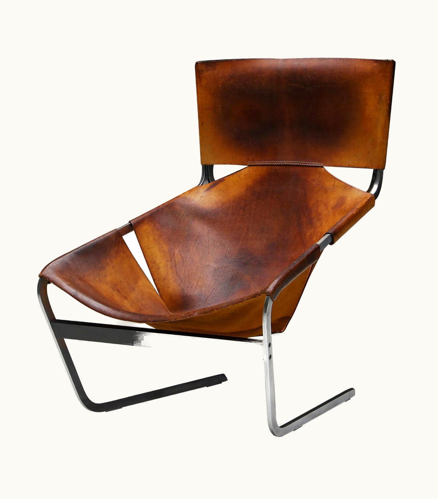Pierre Paulin Pierre Paulin F444 Leather Lounge Chair Artifort, Holland, 1970s
