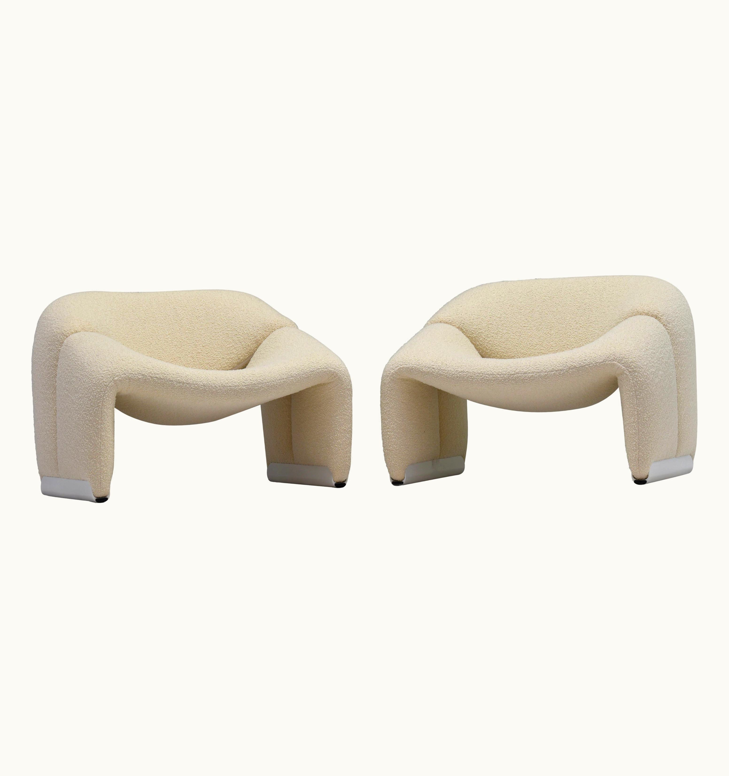 Pierre Paulin Pierre Paulin Pair Of Pierre Paulin F598 Groovy Armchairs For Artifort In New Upholstery, 1972