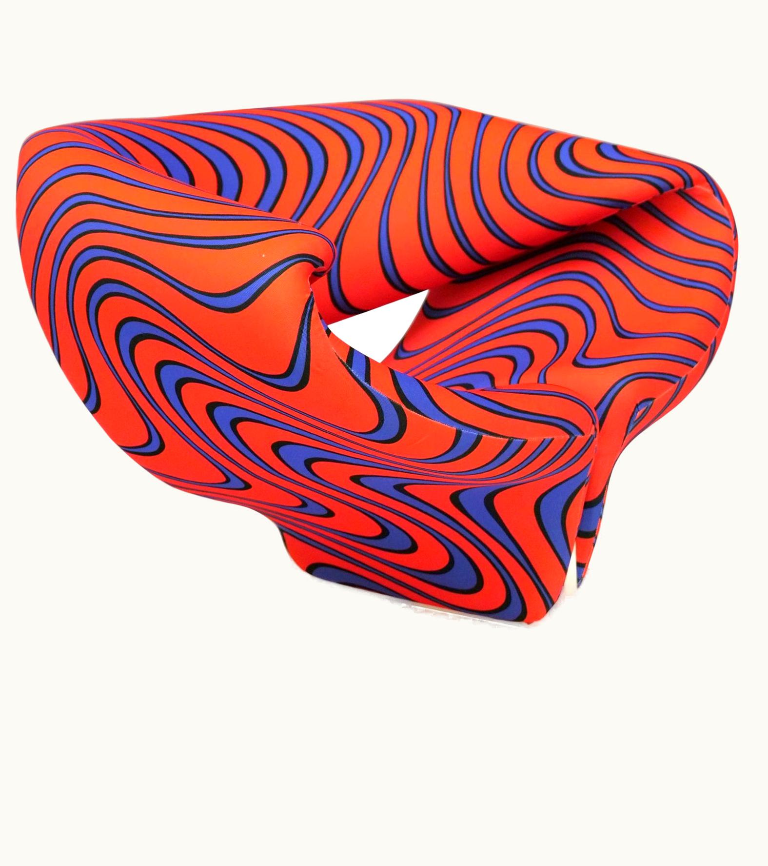 Pierre Paulin Pierre Paulin Ribbon Chair F582 By Pierre Paulin & Jack Lenor Larsen Fabrics For Artifort