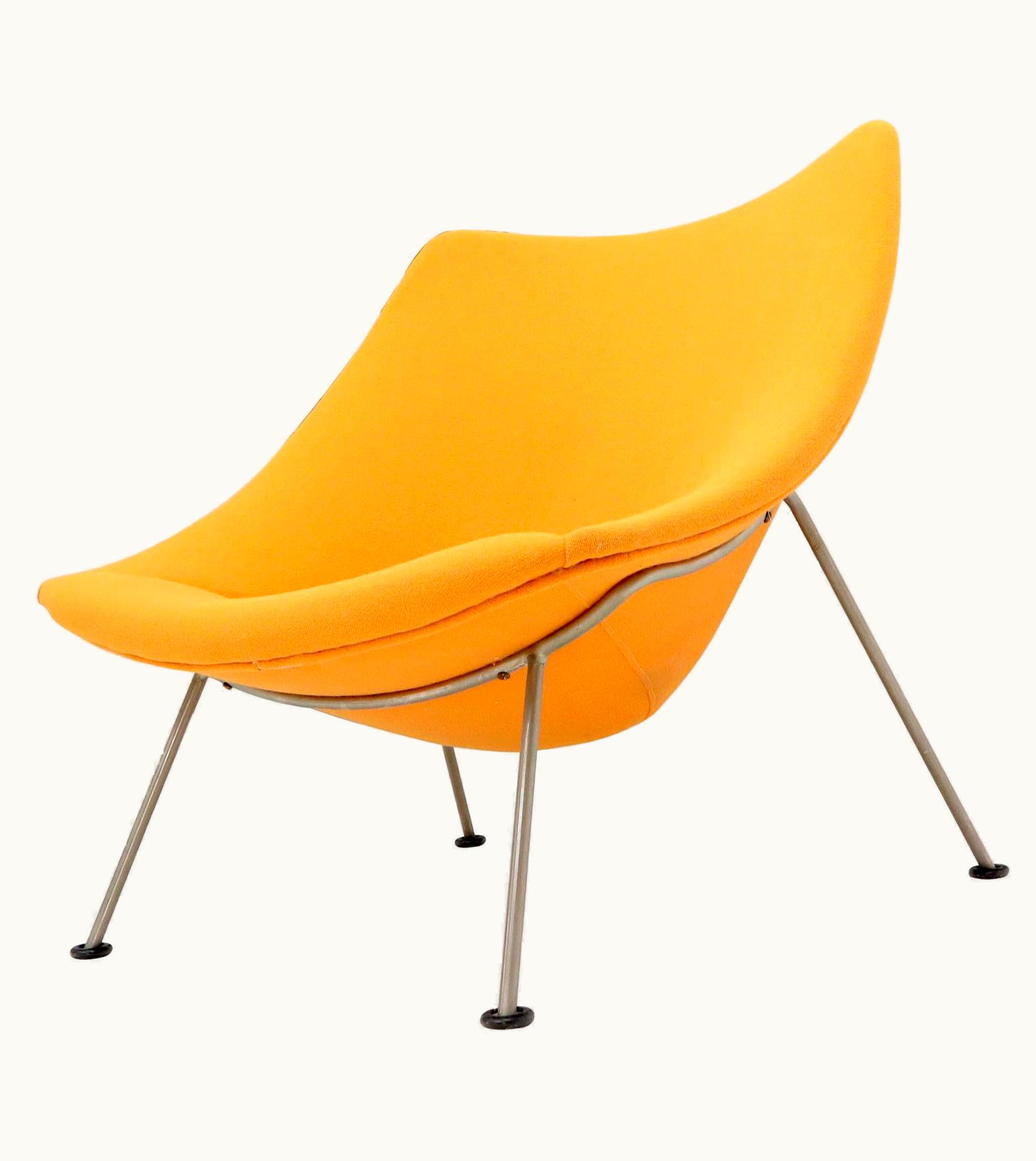 Pierre Paulin Pierre Paulin Artifort Wool Upholstery Oyster Chair Orange Wool Upholstery