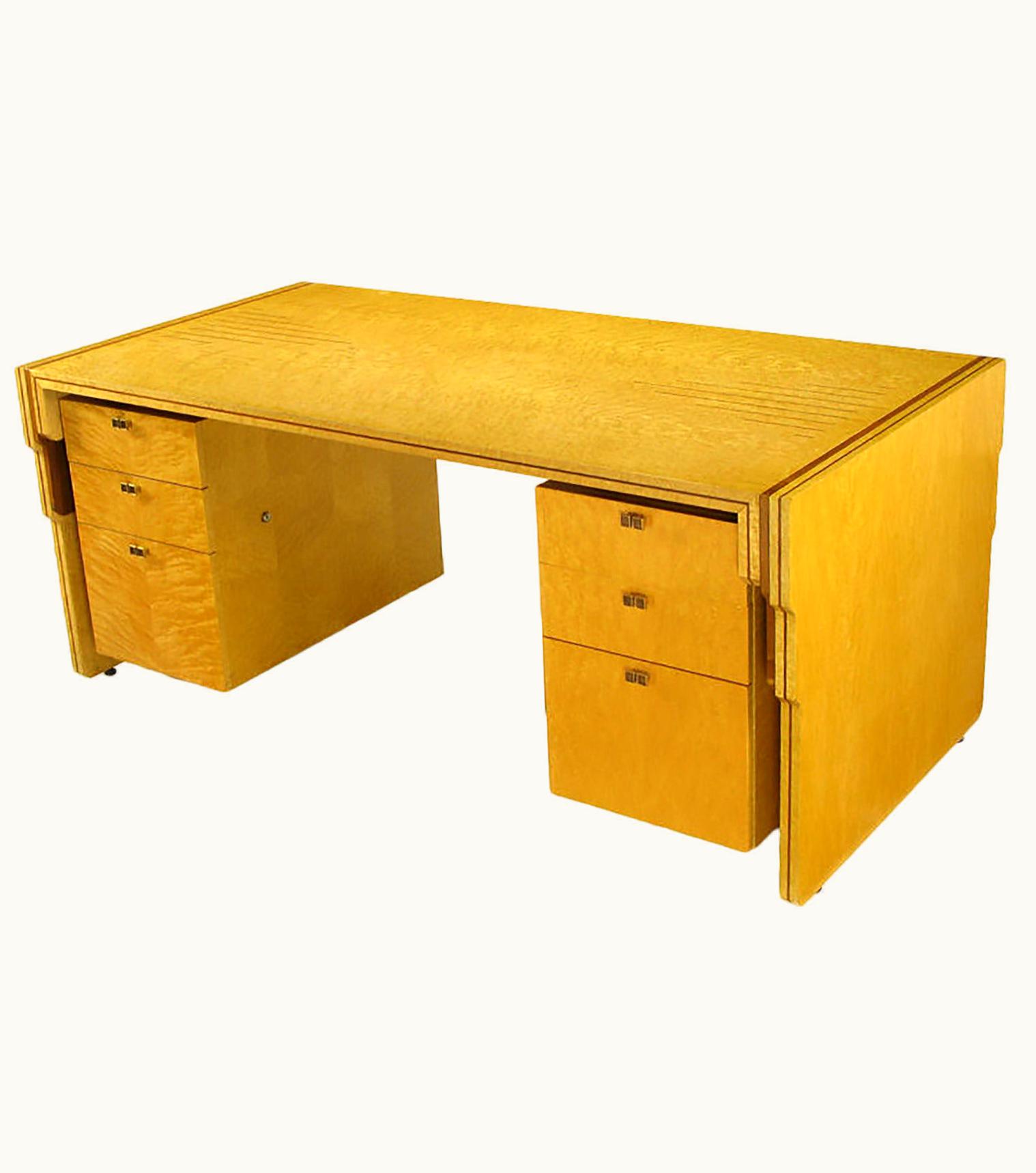 Pierre Paulin Pierre Paulin Bird's-Eye Maple And Walnut Inlay Executive Desk