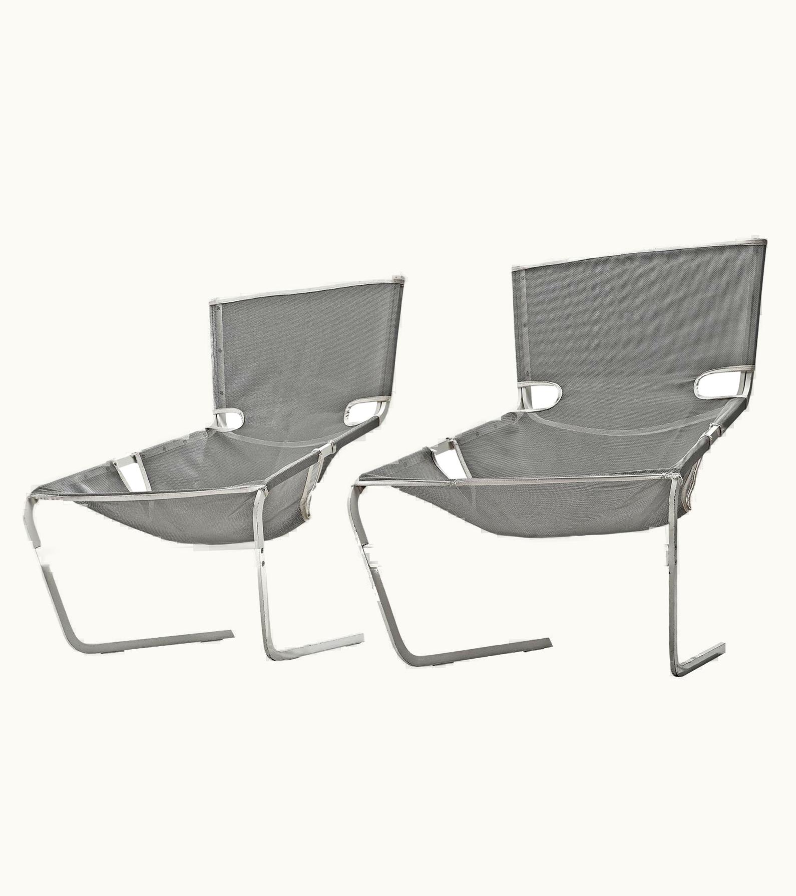 Pierre Paulin Pierre Paulin For Artifort Pair Of Lounge Chairs In Lacquered Metal
