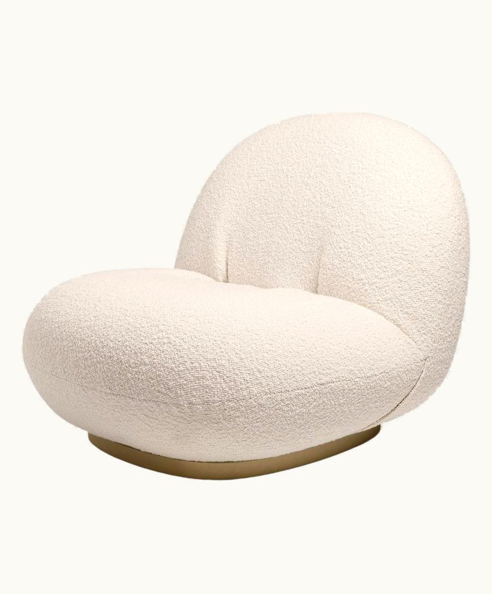 Pierre Paulin Pierre Paulin Pearl Gold Painted Wood Fixed Base Pacha Lounge Chair