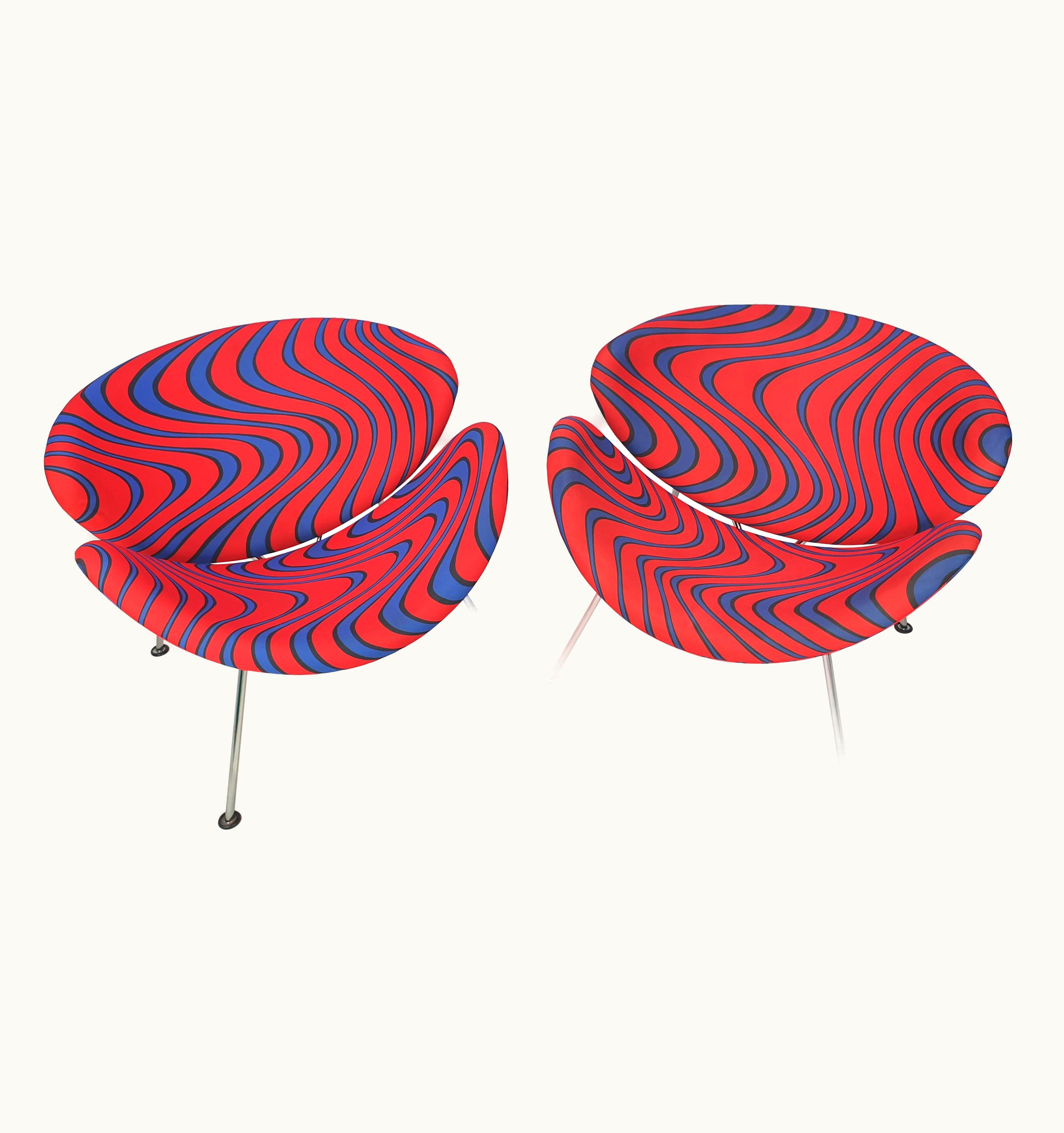 Pierre Paulin Pierre Paulin Set Of Orange Slice Chairs By Pierre Paulin For Artifort, 1980s