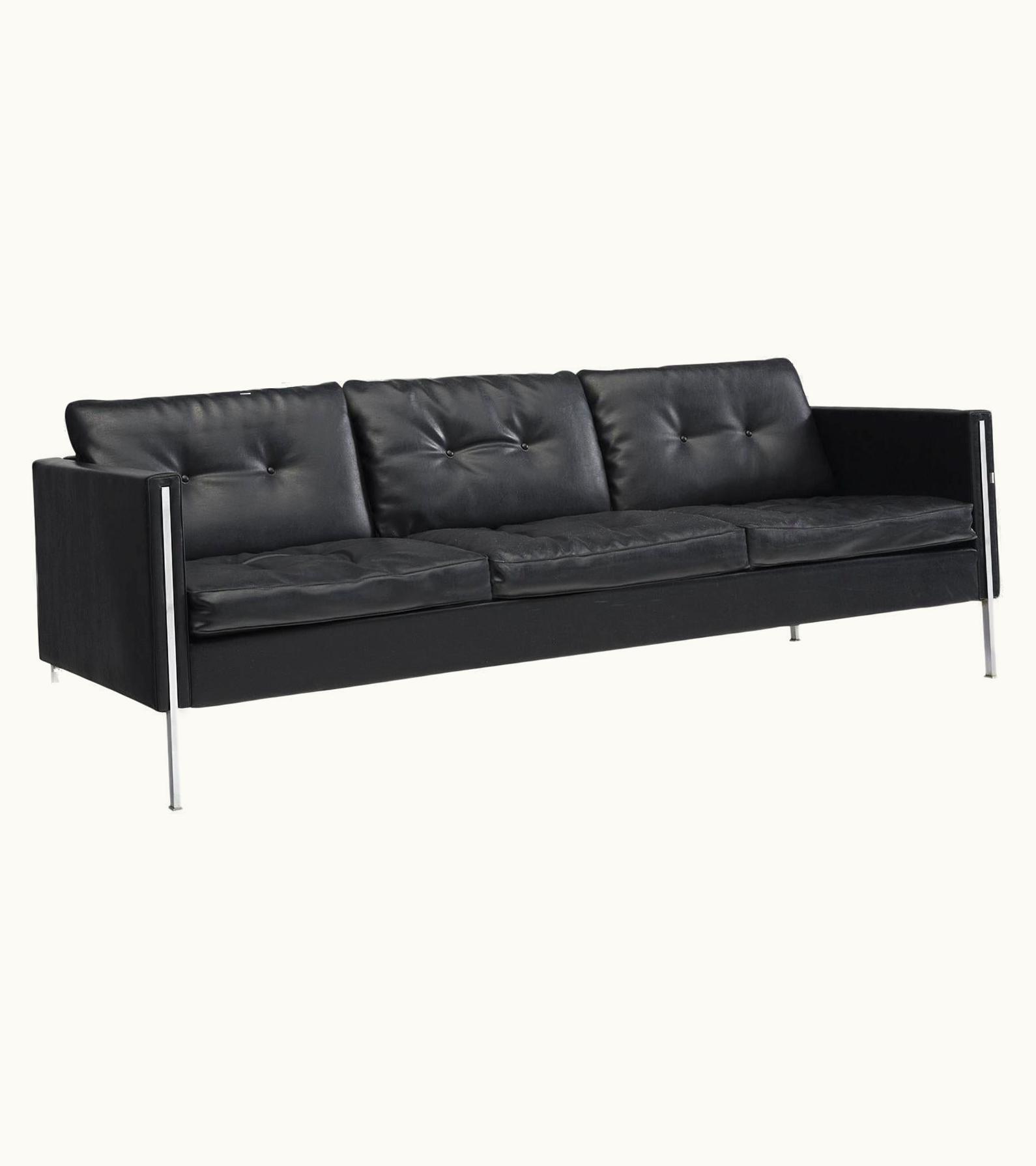 Pierre Paulin Pierre Paulin For Artifort Sofa In Black Leatherette