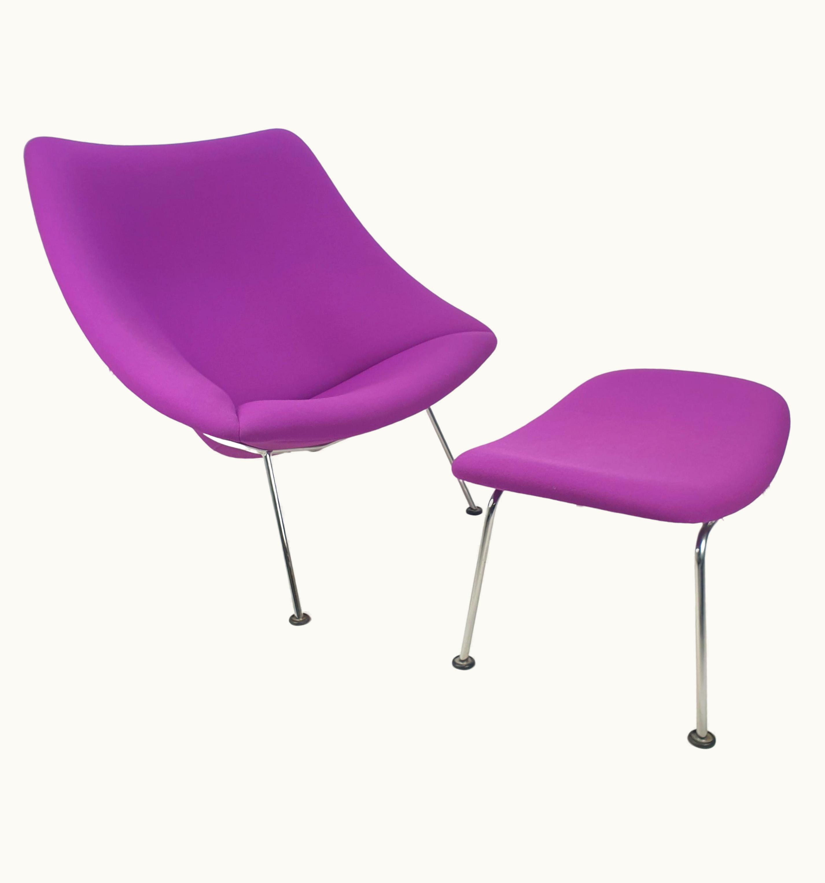 Pierre Paulin Pierre Paulin Oyster Chair And Ottoman By Pierre Paulin For Artifort, 1980s