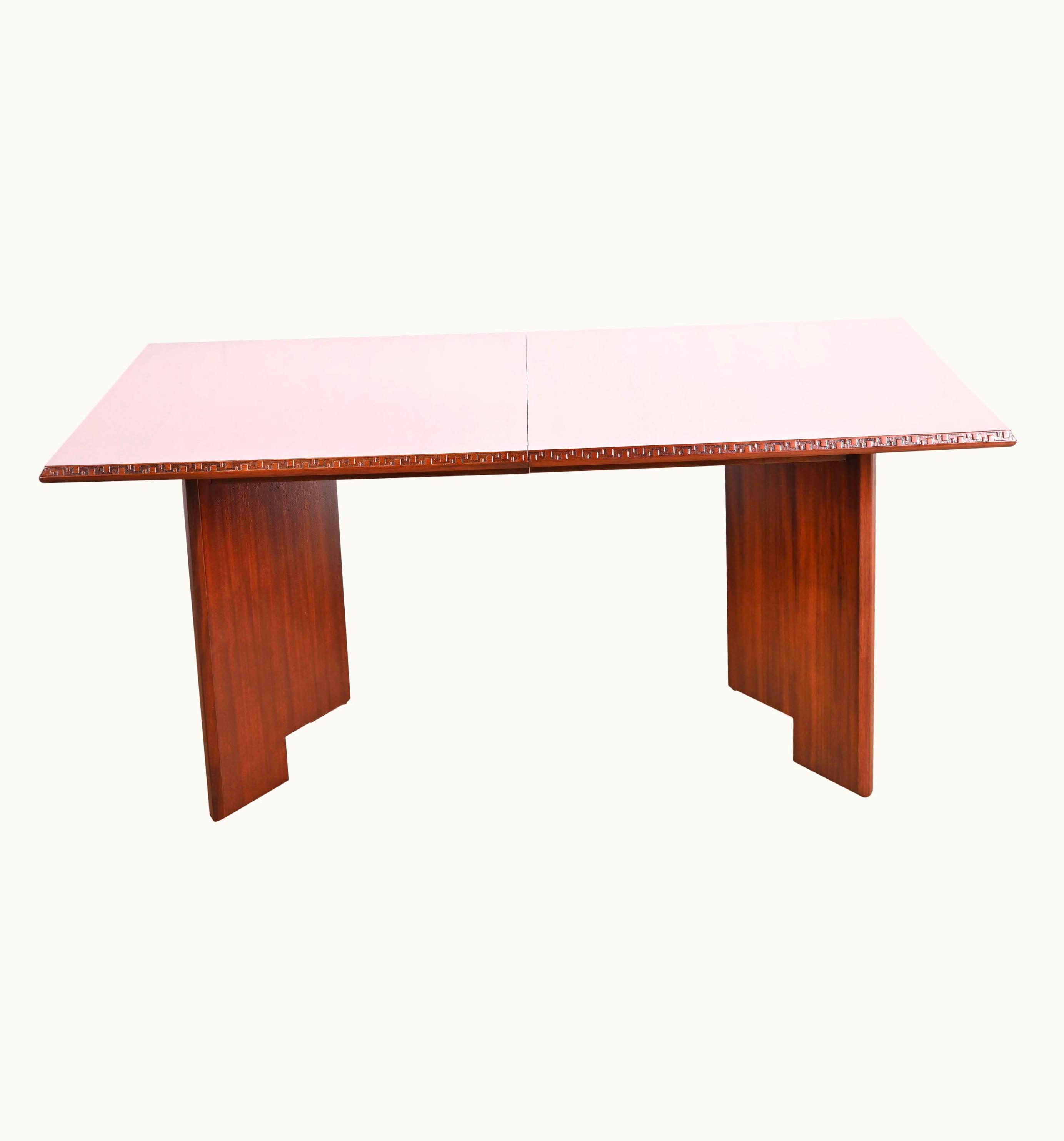 Frank Lloyd Wright Frank Lloyd Wright Taliesin Mahogany Extension Dining Table, Newly Refinished UZ0194476