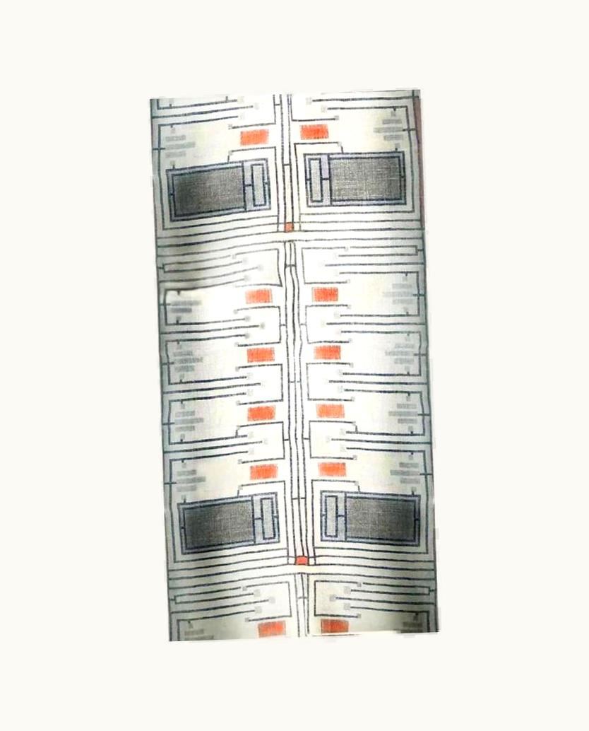 Frank Lloyd Wright Frank Lloyd Wright Taliesin Linen Textile Swatch 1955 Design 105 Schumacher, Red UZ0194479