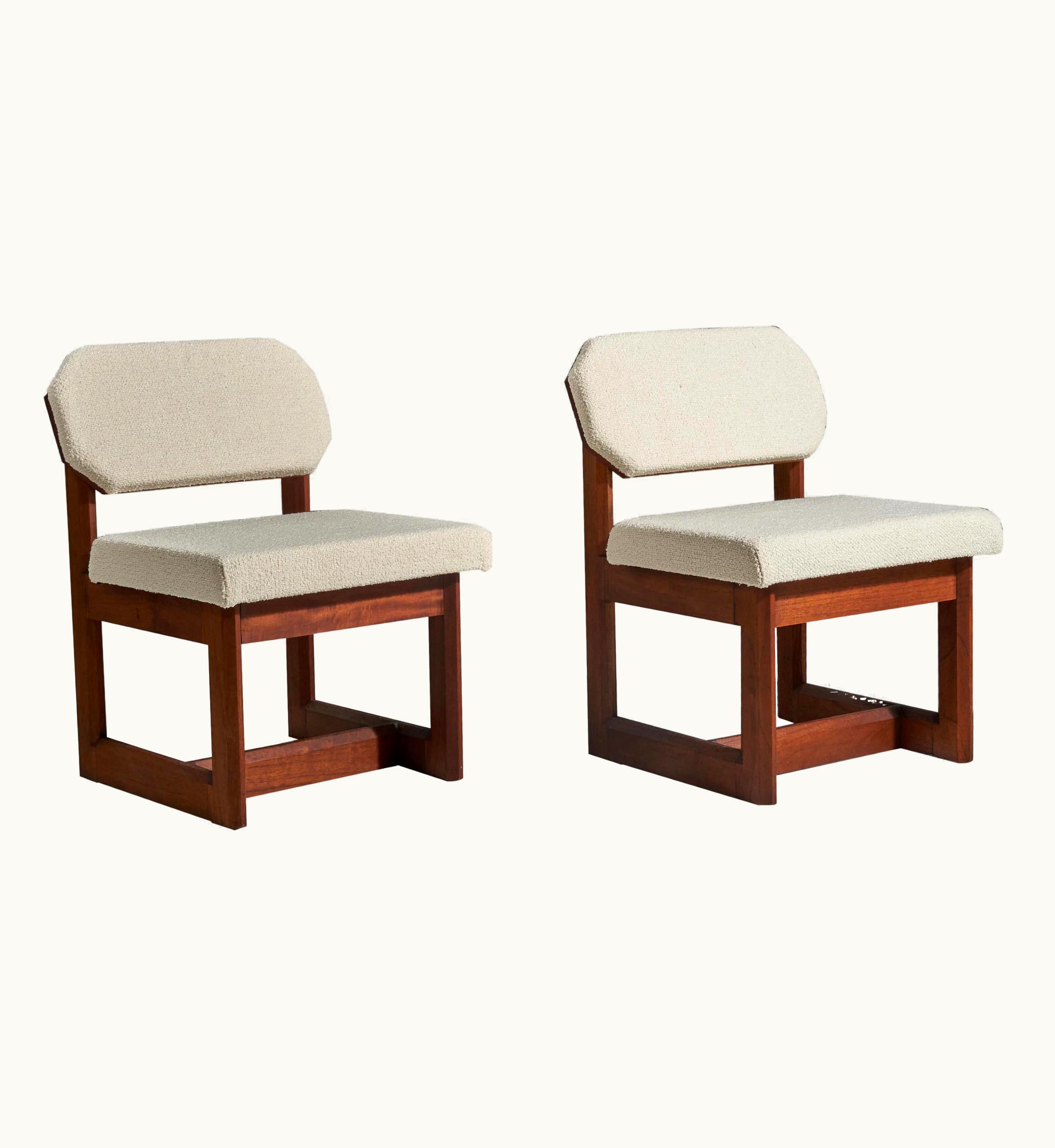 Frank Lloyd Wright Frank Lloyd Wright, Slipper Chairs, Mahogany, Fabric, Heritage Henredon, C. 1955 UZ0194482