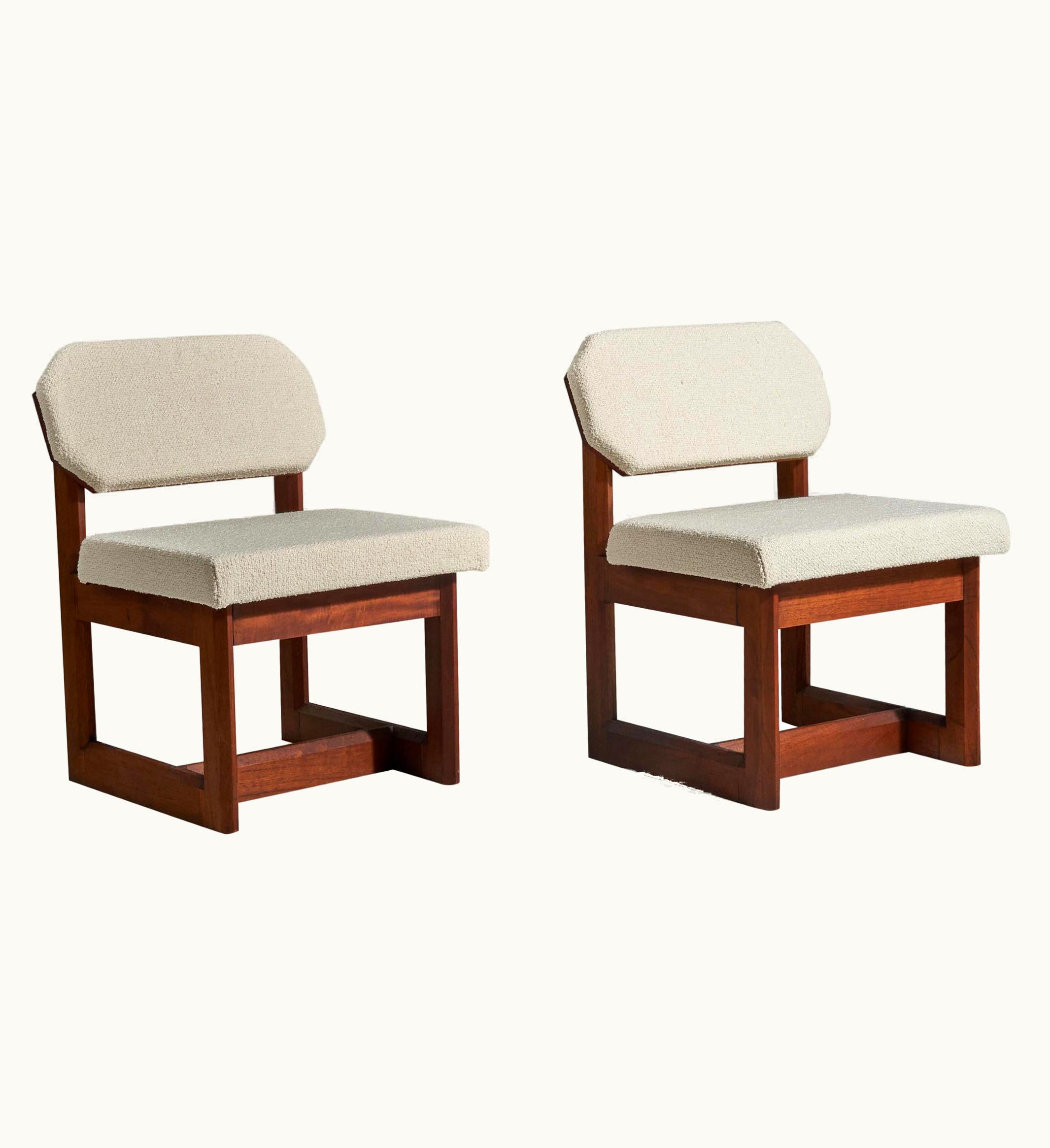 Frank Lloyd Wright Frank Lloyd Wright, Slipper Chairs, Mahogany, Fabric, Heritage Henredon, C. 1955 UZ0194488