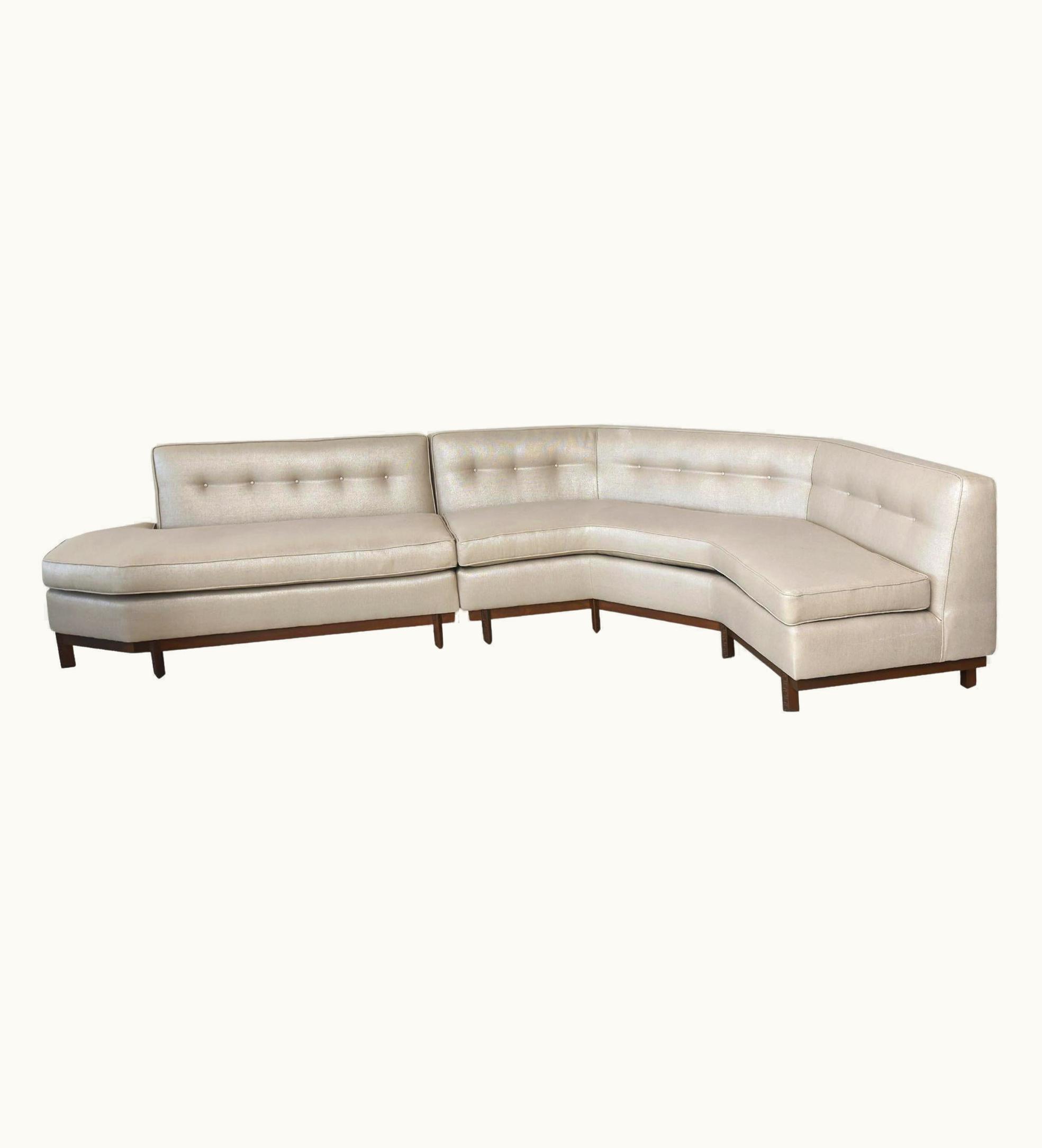 Frank Lloyd Wright Frank Lloyd Wright American Modern Upholstered Sec Sofa, Frank LLoyd Wright For Heritage Henredon