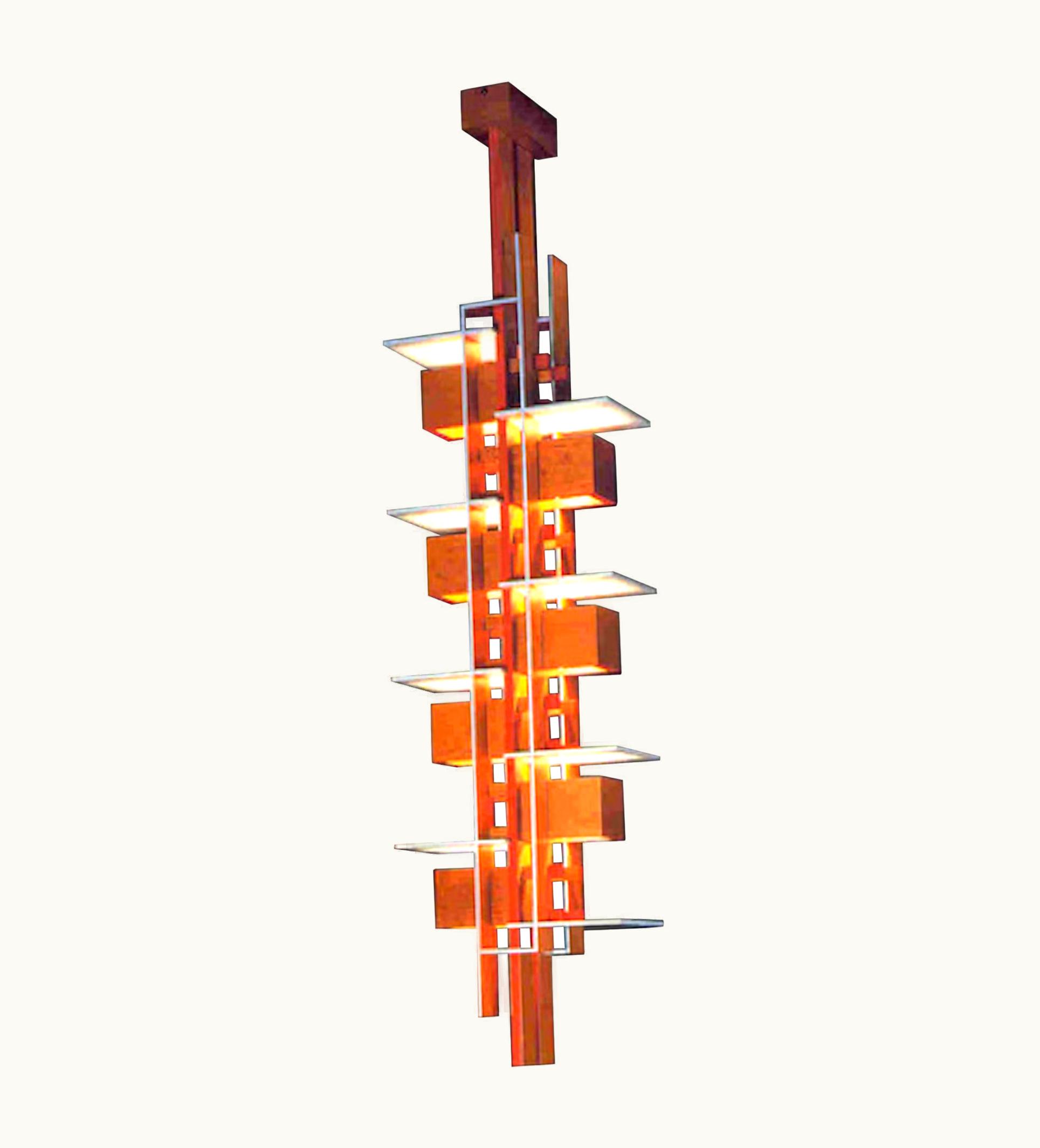 Frank Lloyd Wright Frank Lloyd Wright Taliesin Chandelier P2430 Pendant Fixture Yamagiwa, 1998